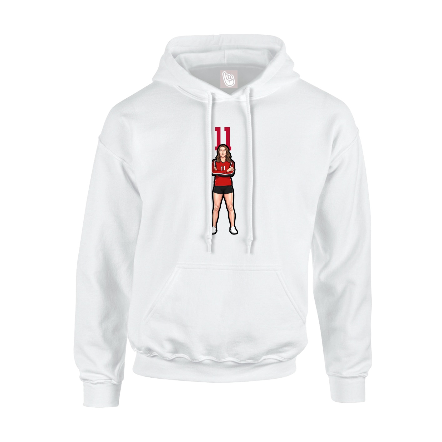 Hoodie — Number Top in White