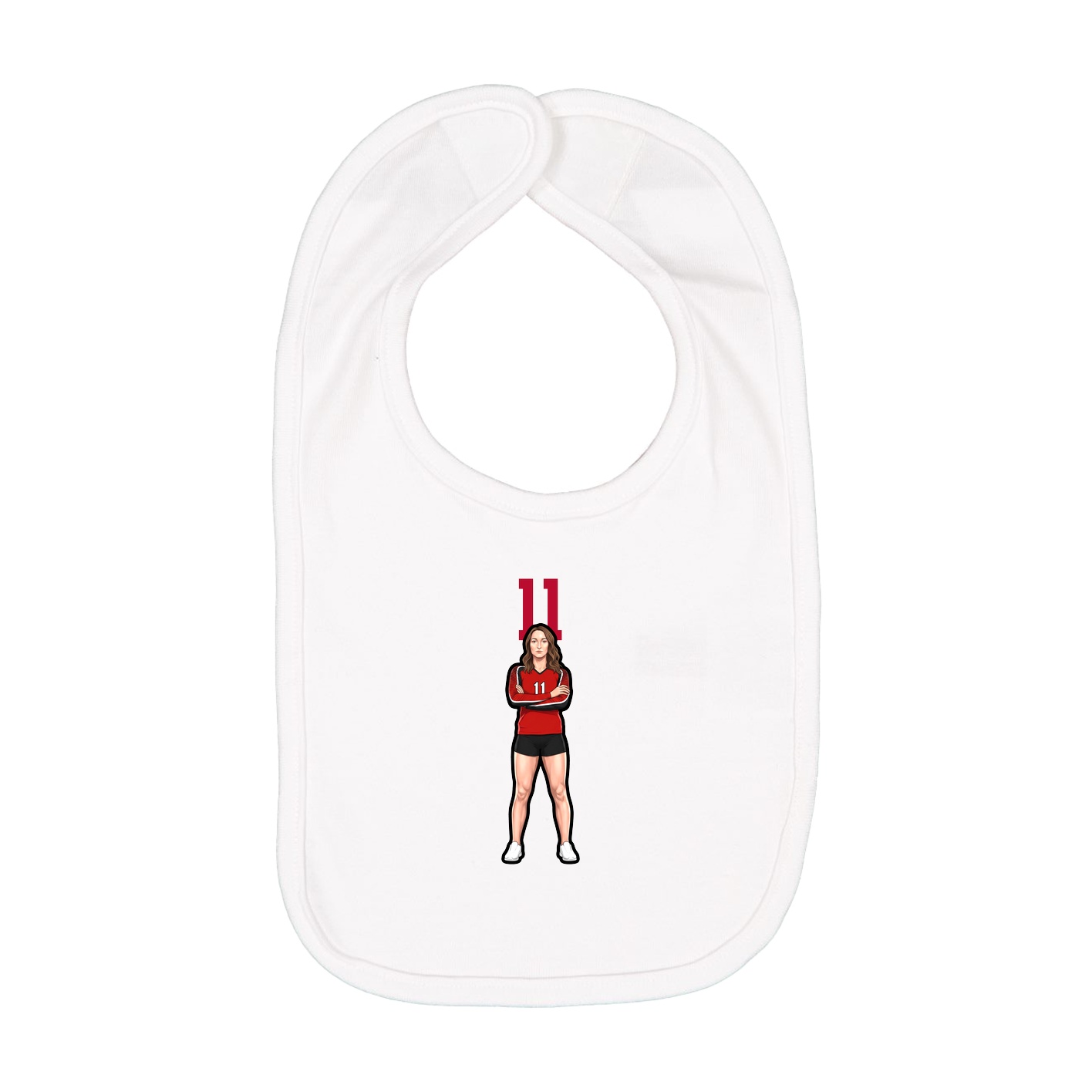 Infant Bib — Number Top in White