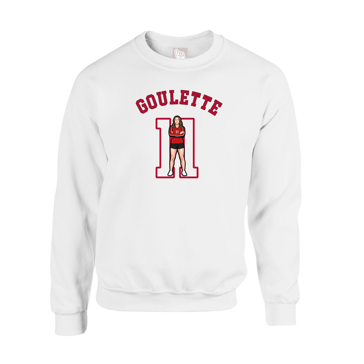 Fleece Crew — Shirsey Arch in White