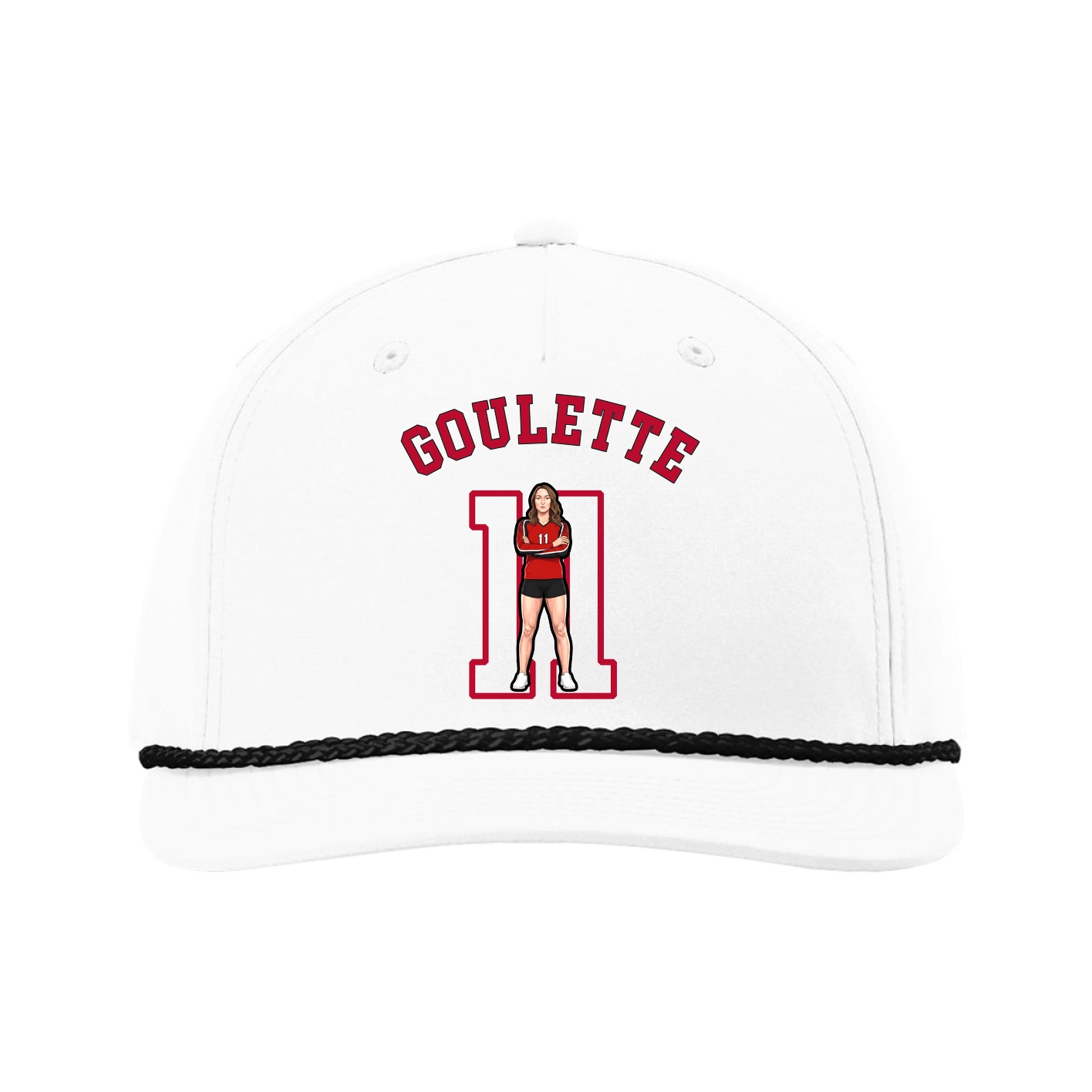 Five-Panel Classic Rope Cap — Shirsey Arch in White