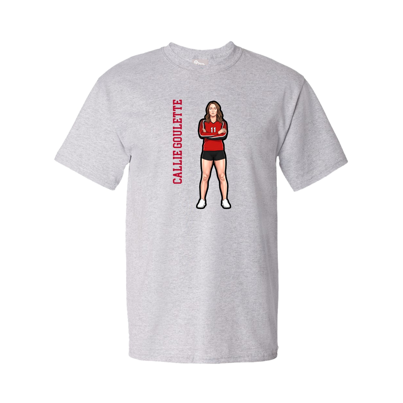 Youth Tee — Name Vertical in Grey