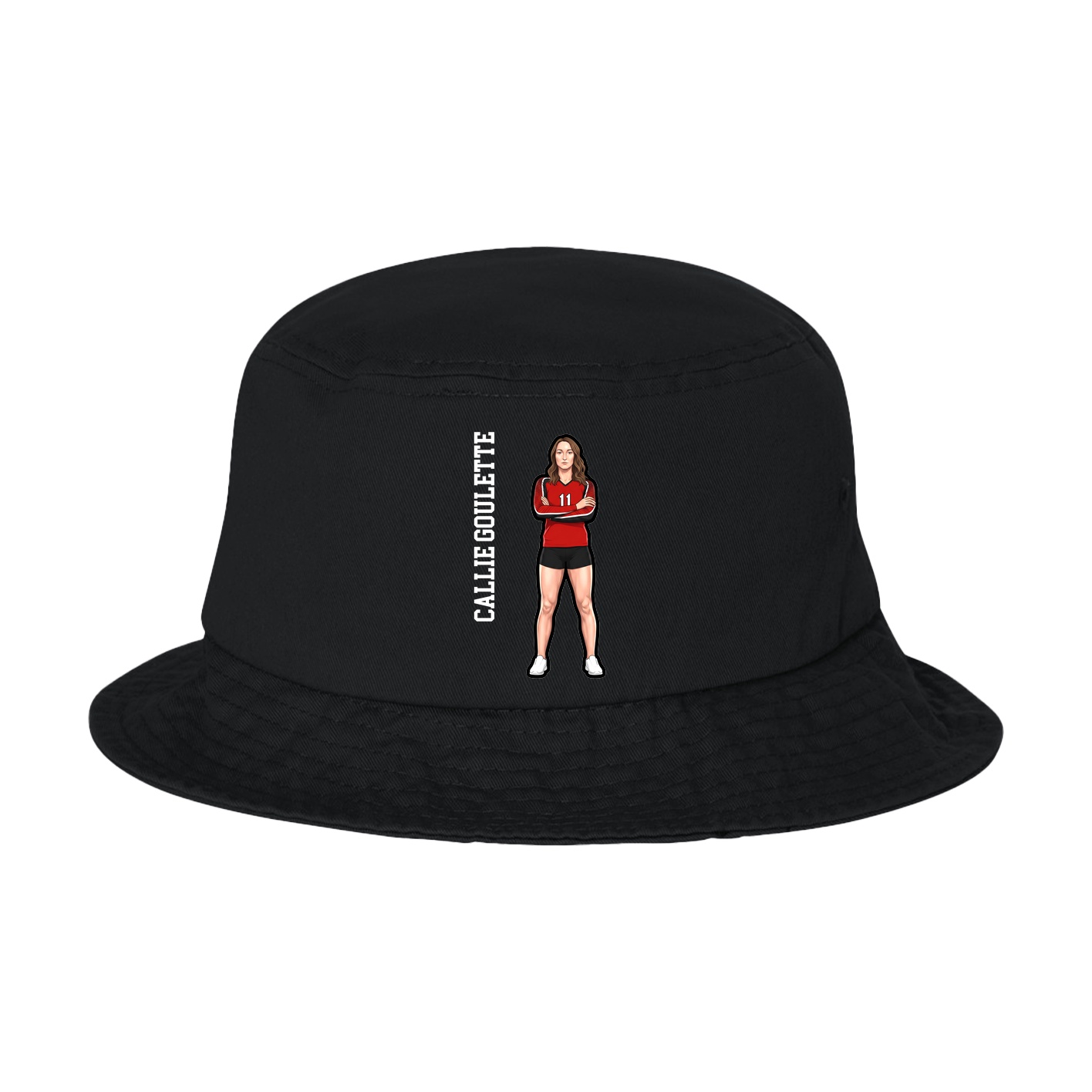 Bucket Cap — Name Vertical in Black