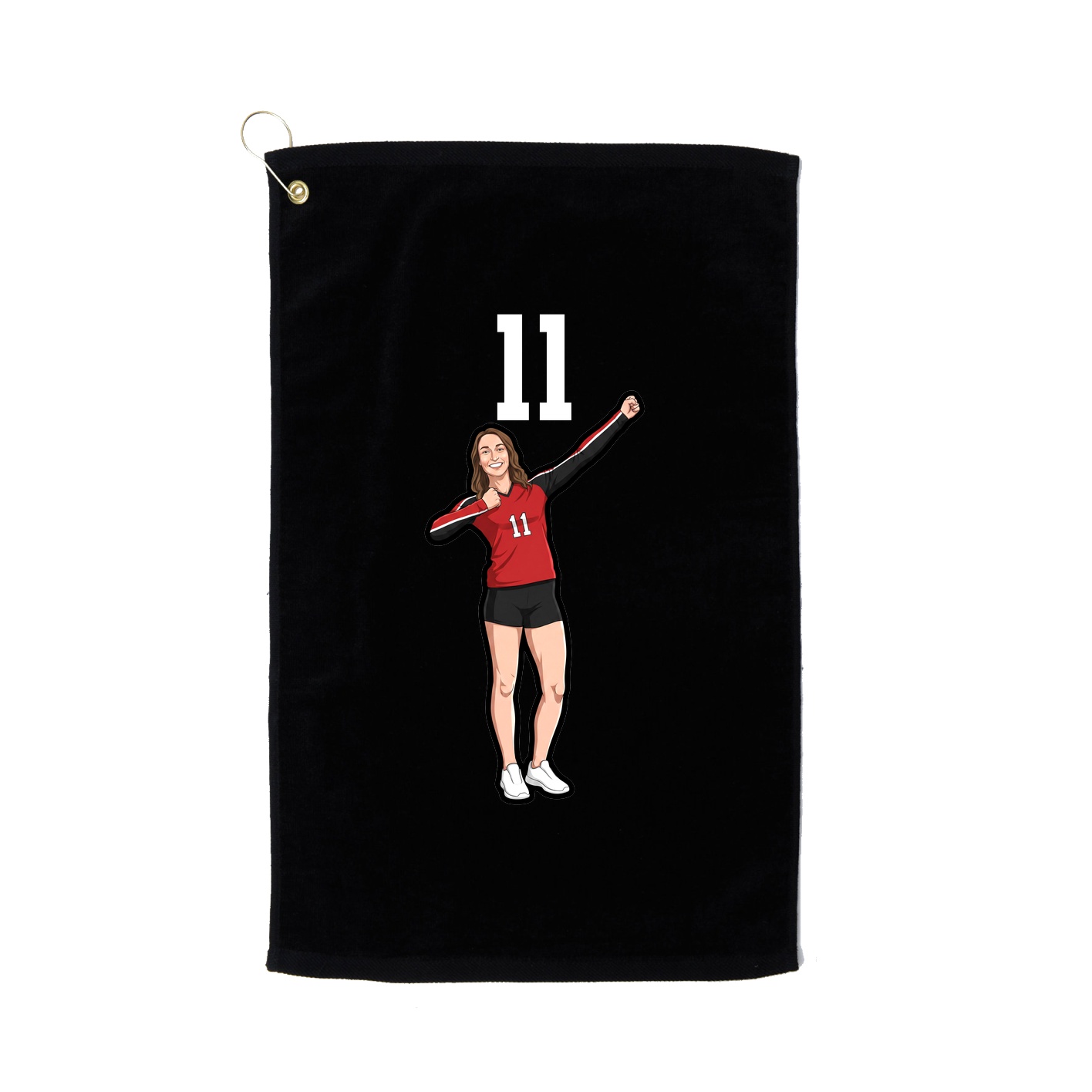 Golf Towel — Number Top in Black
