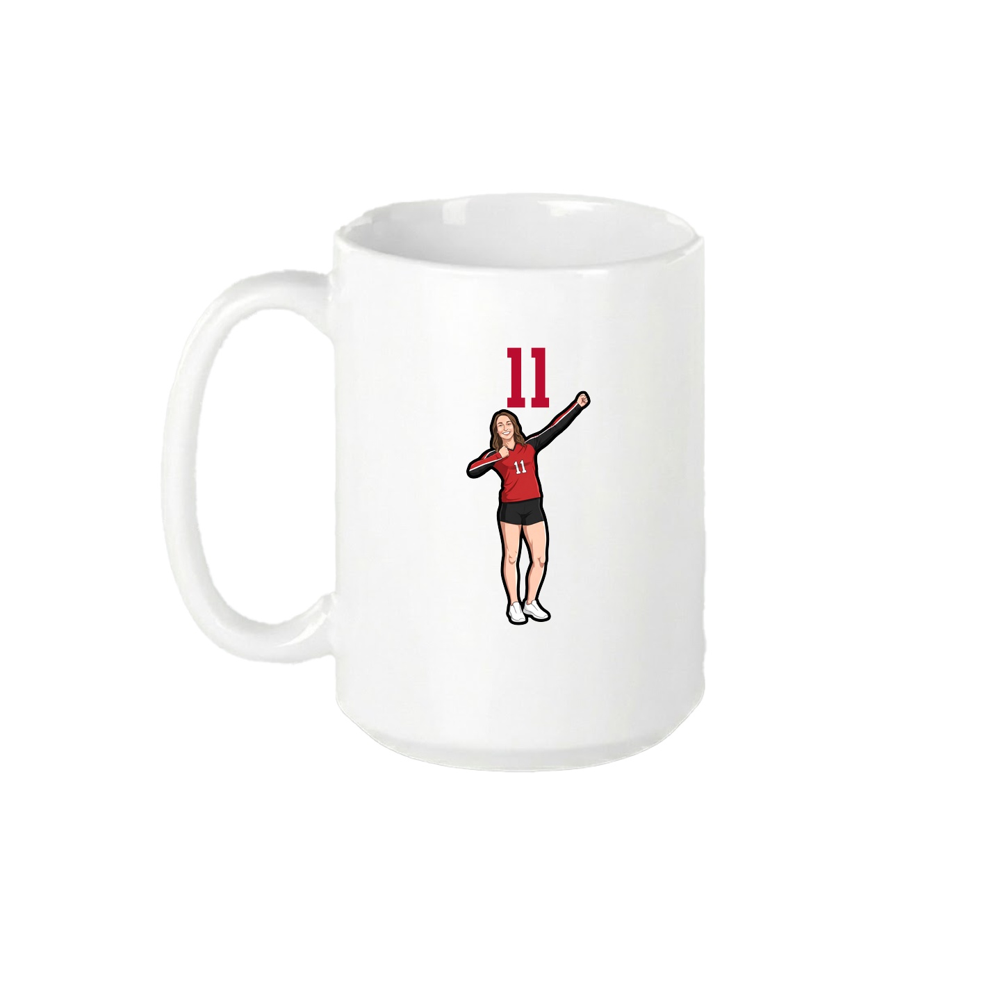 15oz Coffee Mug — Number Top in White