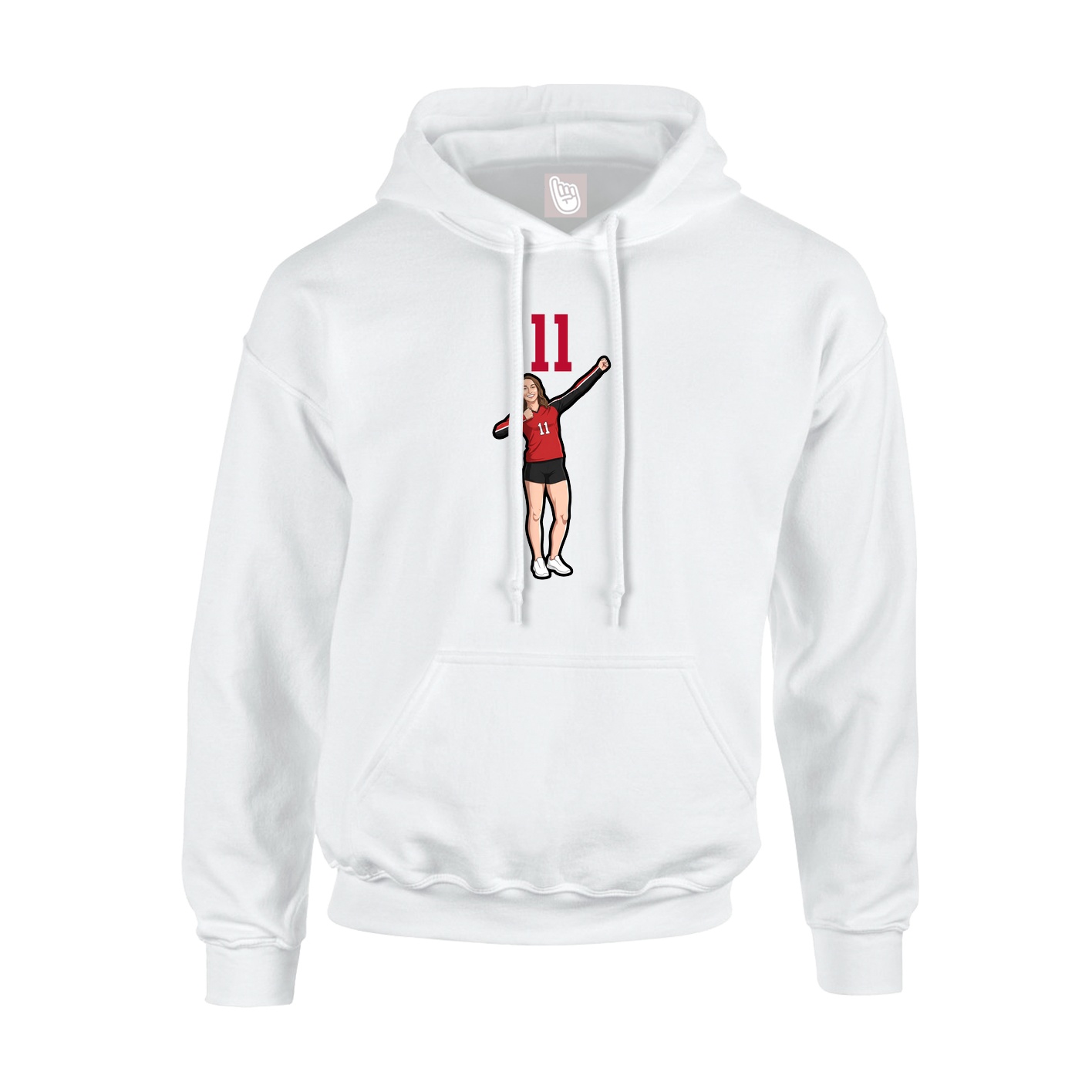 Youth Hoodie — Number Top in White
