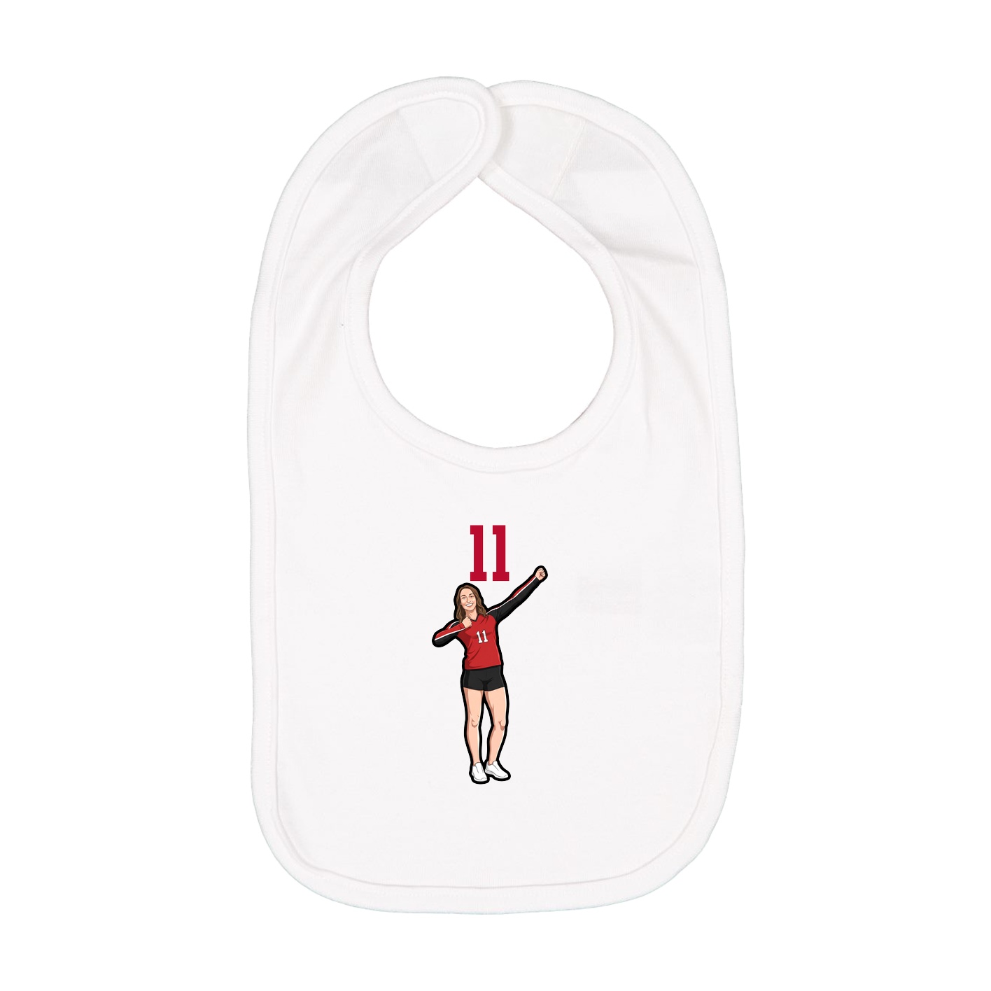Infant Bib — Number Top in White