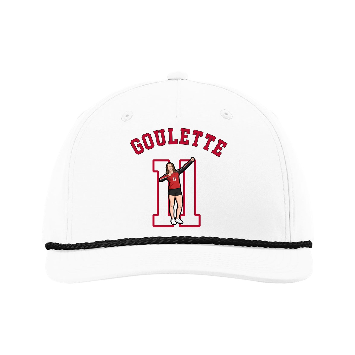 Five-Panel Classic Rope Cap — Shirsey Arch in White