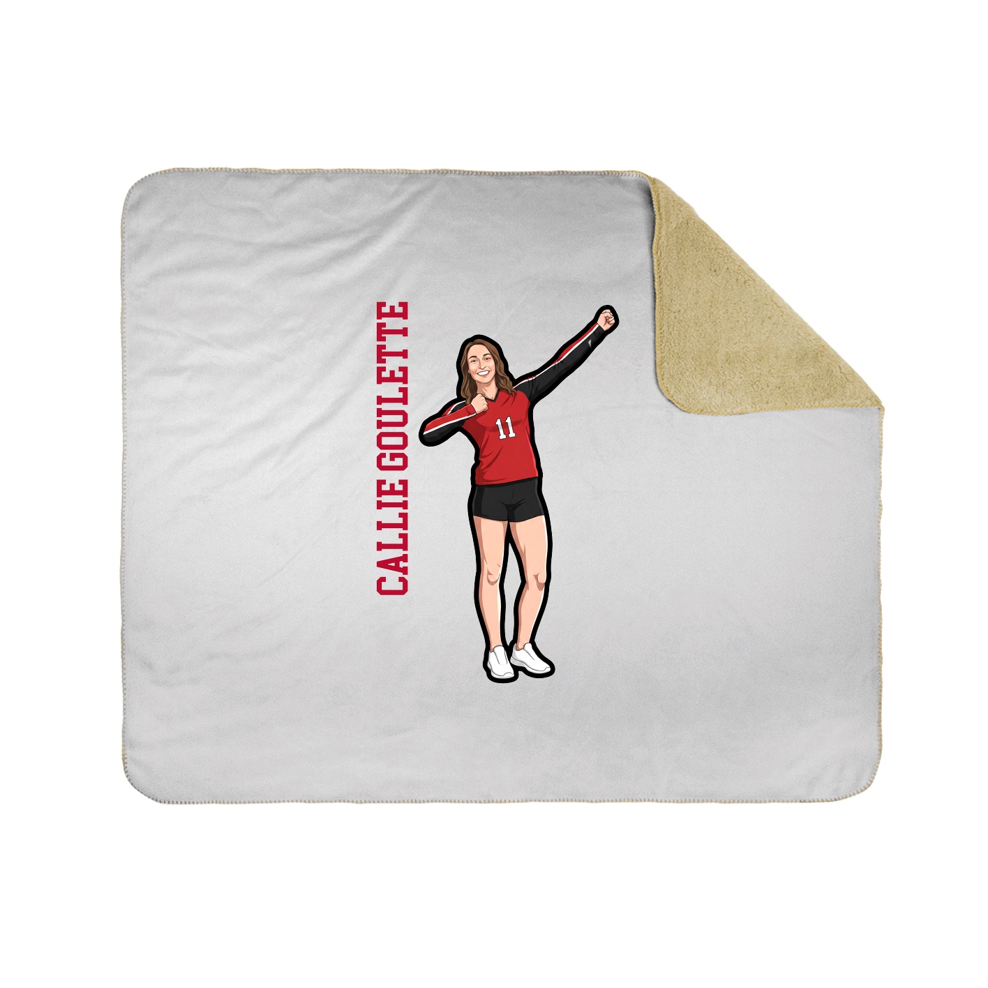 Throw Blanket — Name Vertical in White