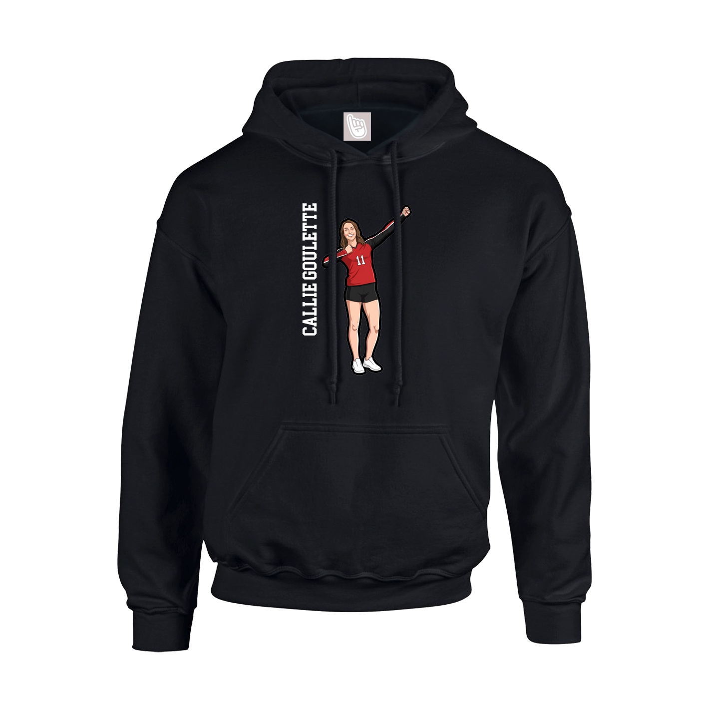 Hoodie — Name Vertical in Black