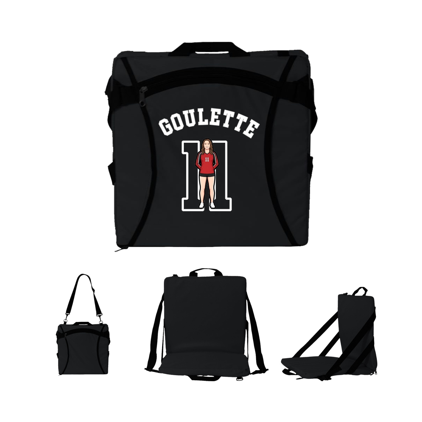 Folding Stadium Seat — Shirsey Arch in Black