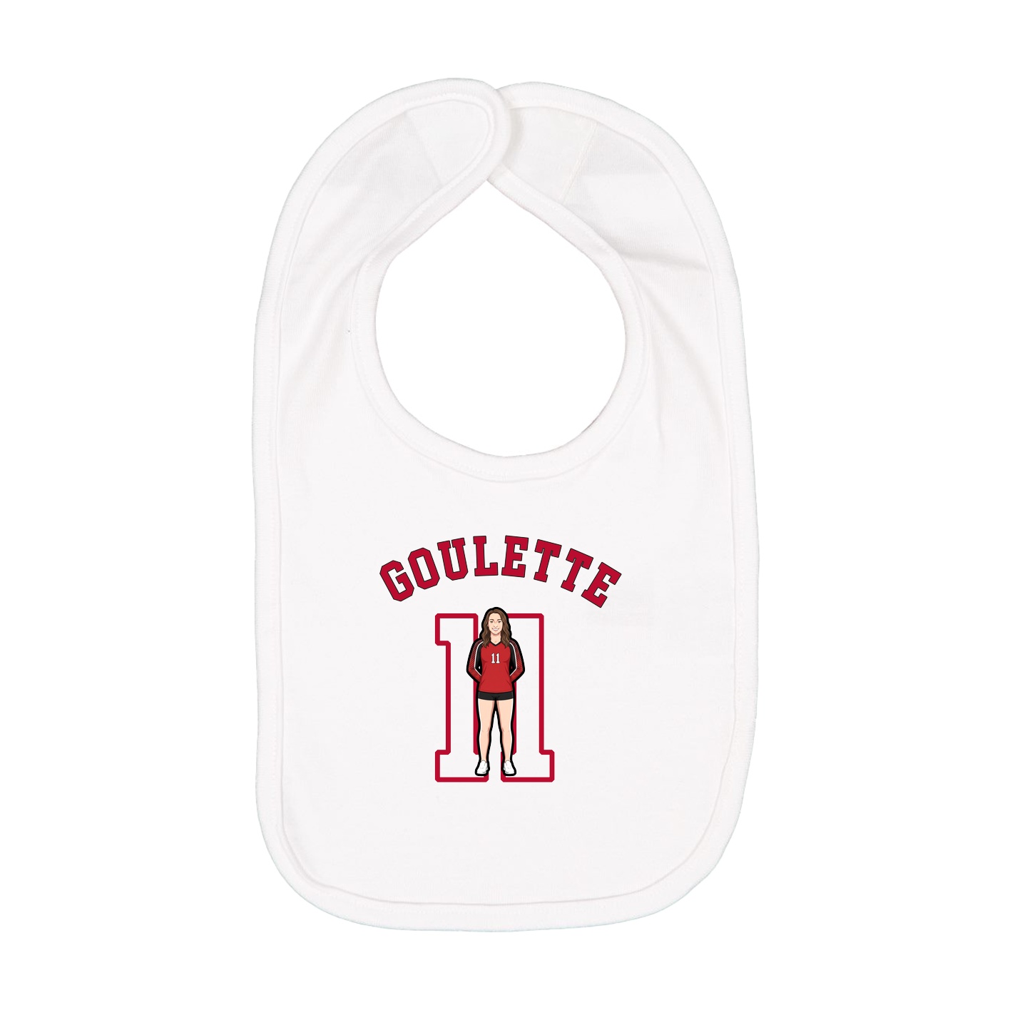 Infant Bib — Shirsey Arch in White