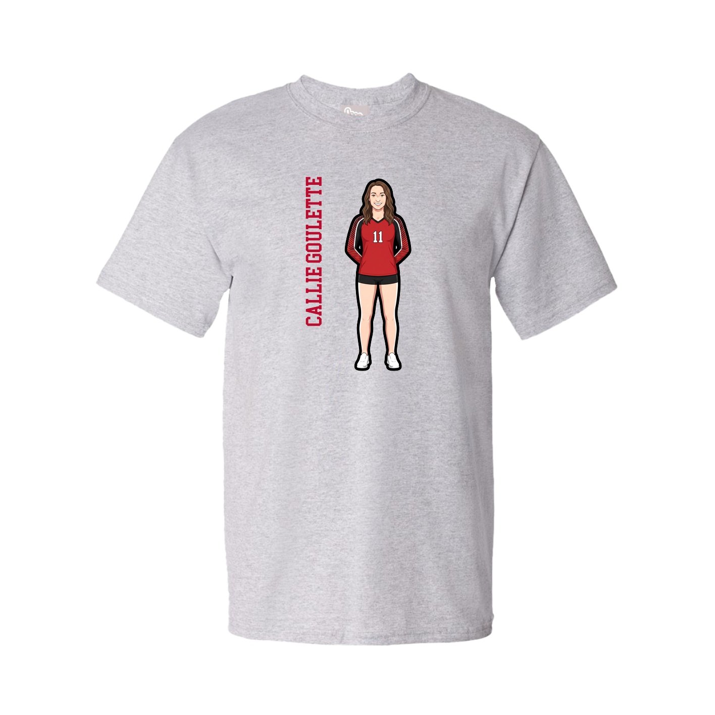 Tee — Name Vertical in Grey