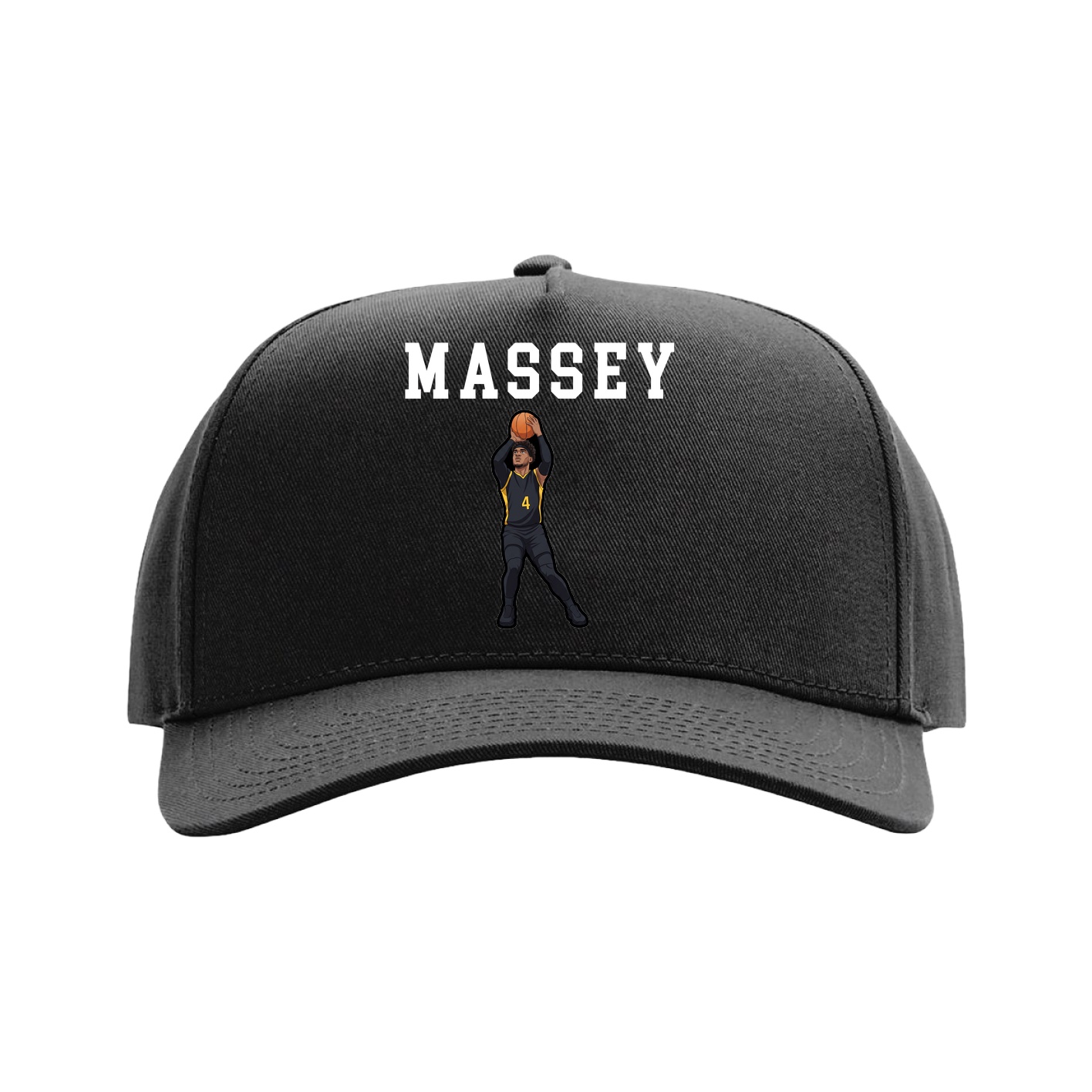 Full Fabric Five-Panel Champ Cap — Shirsey in Black