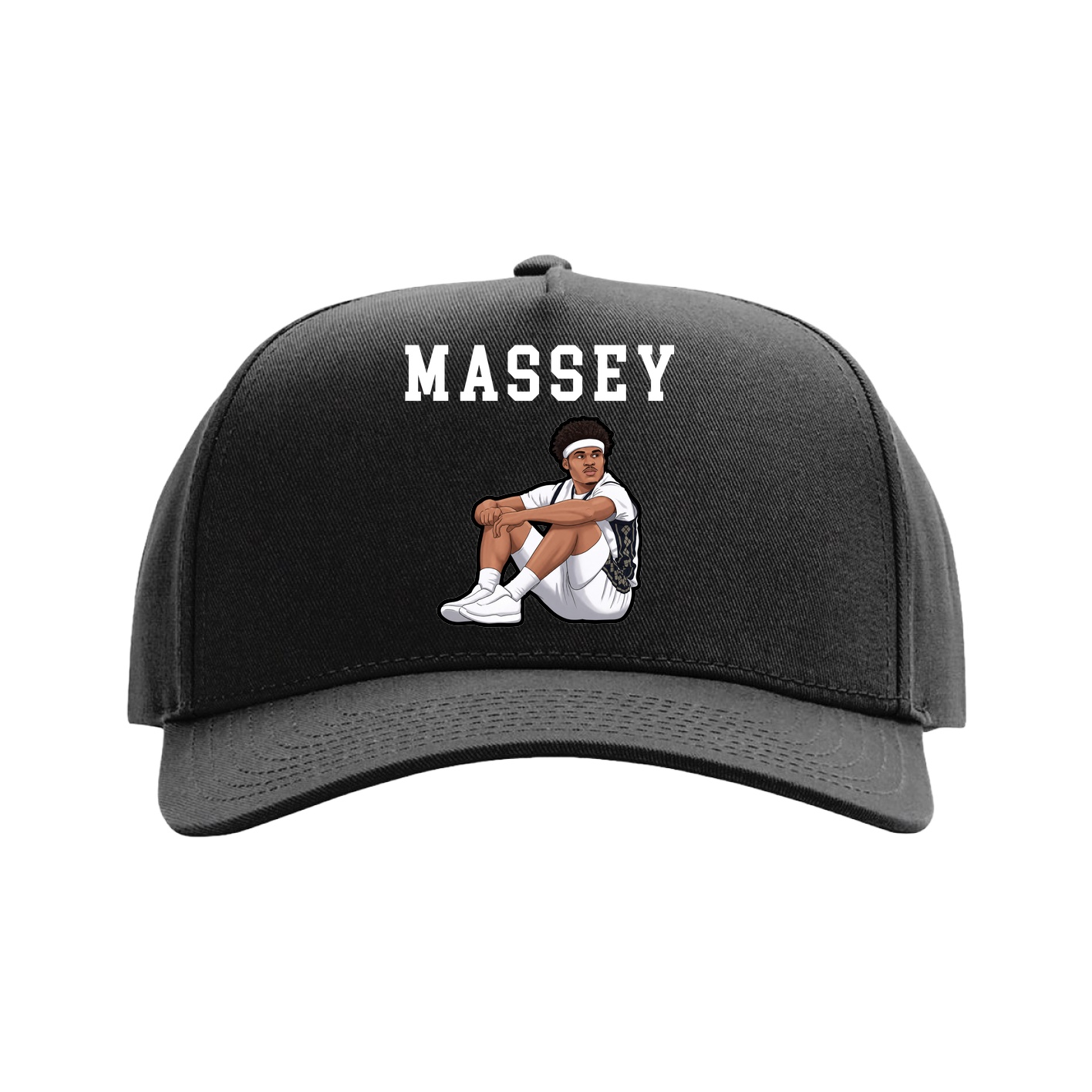 Full Fabric Five-Panel Champ Cap — Shirsey in Black