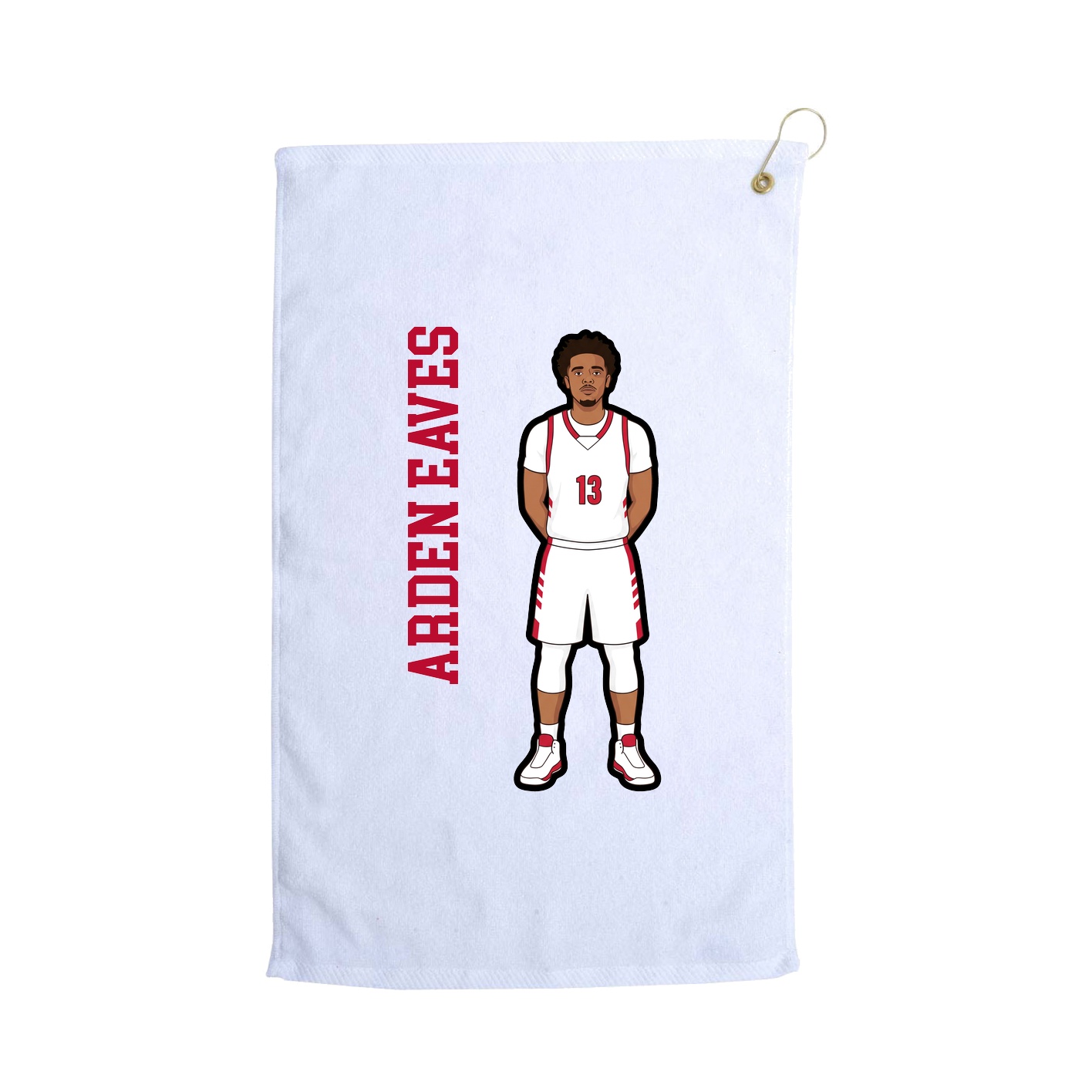 Golf Towel — Name Vertical in White