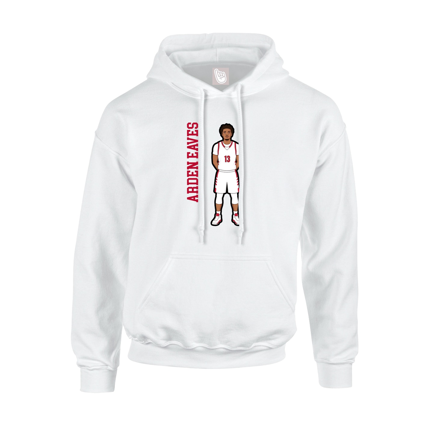 Youth Hoodie — Name Vertical in White