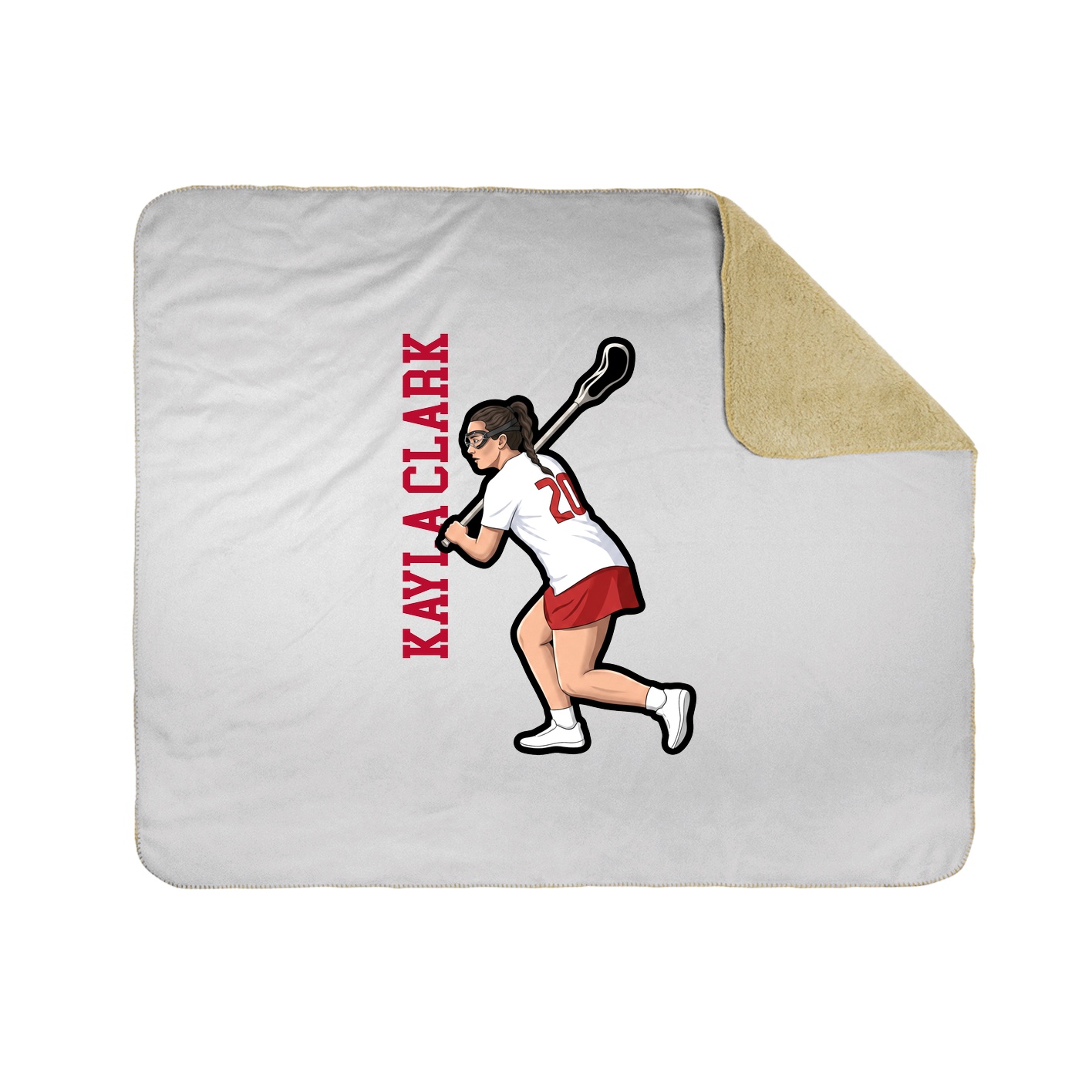 Throw Blanket — Name Vertical in White