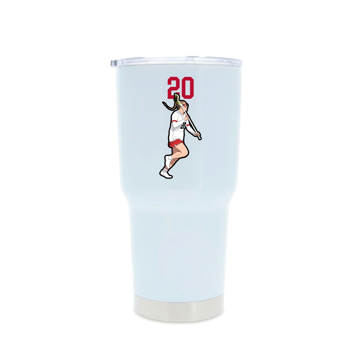 30oz Stainless Steel Tumbler — Number Top in White