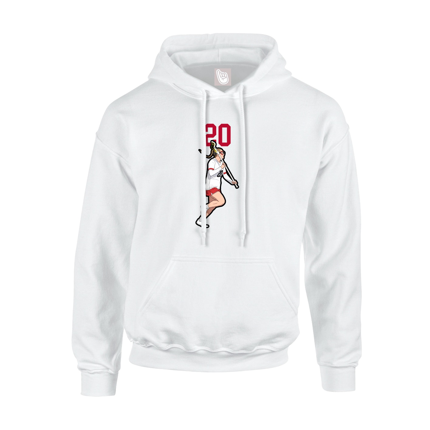 Youth Hoodie — Number Top in White