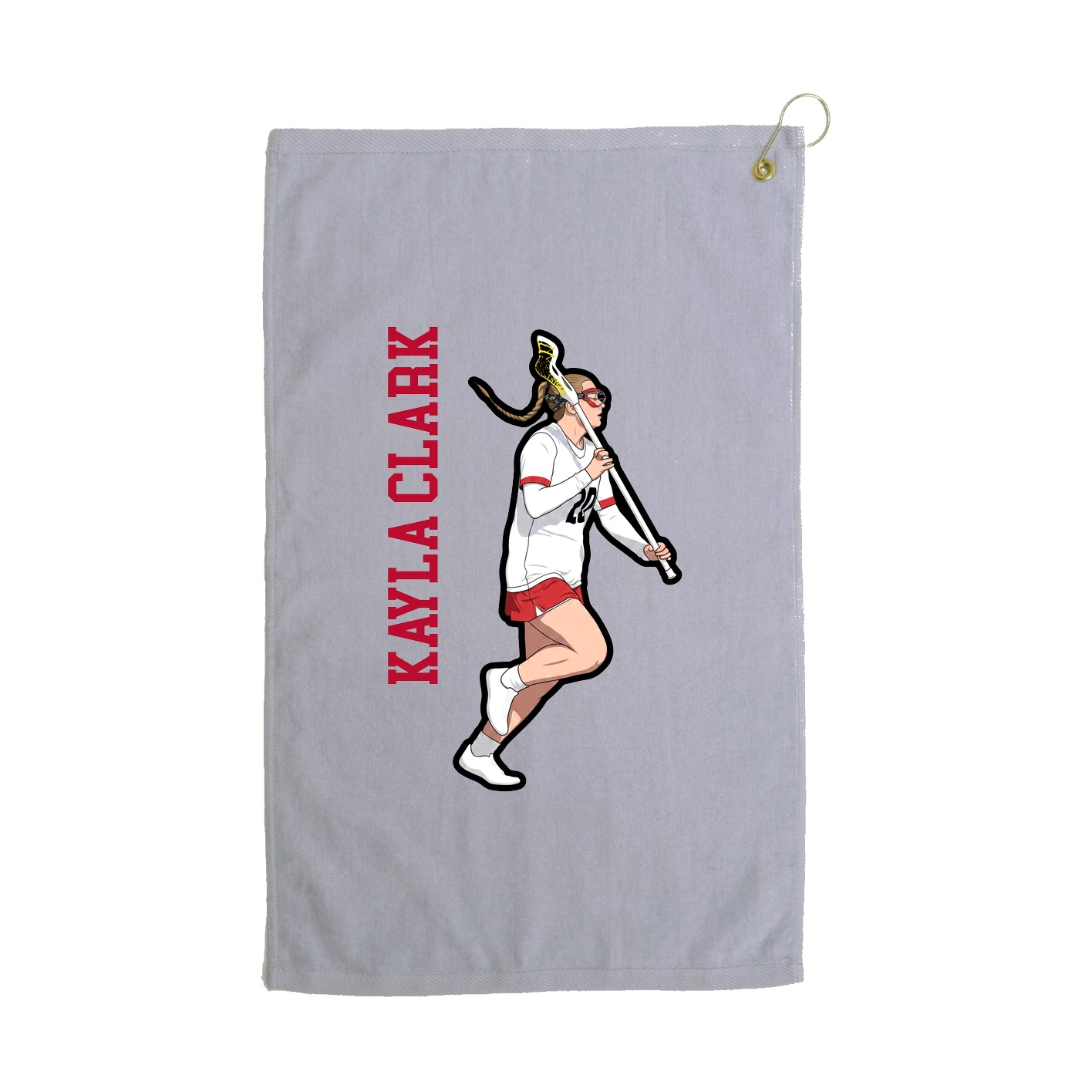 Golf Towel — Name Vertical in Grey