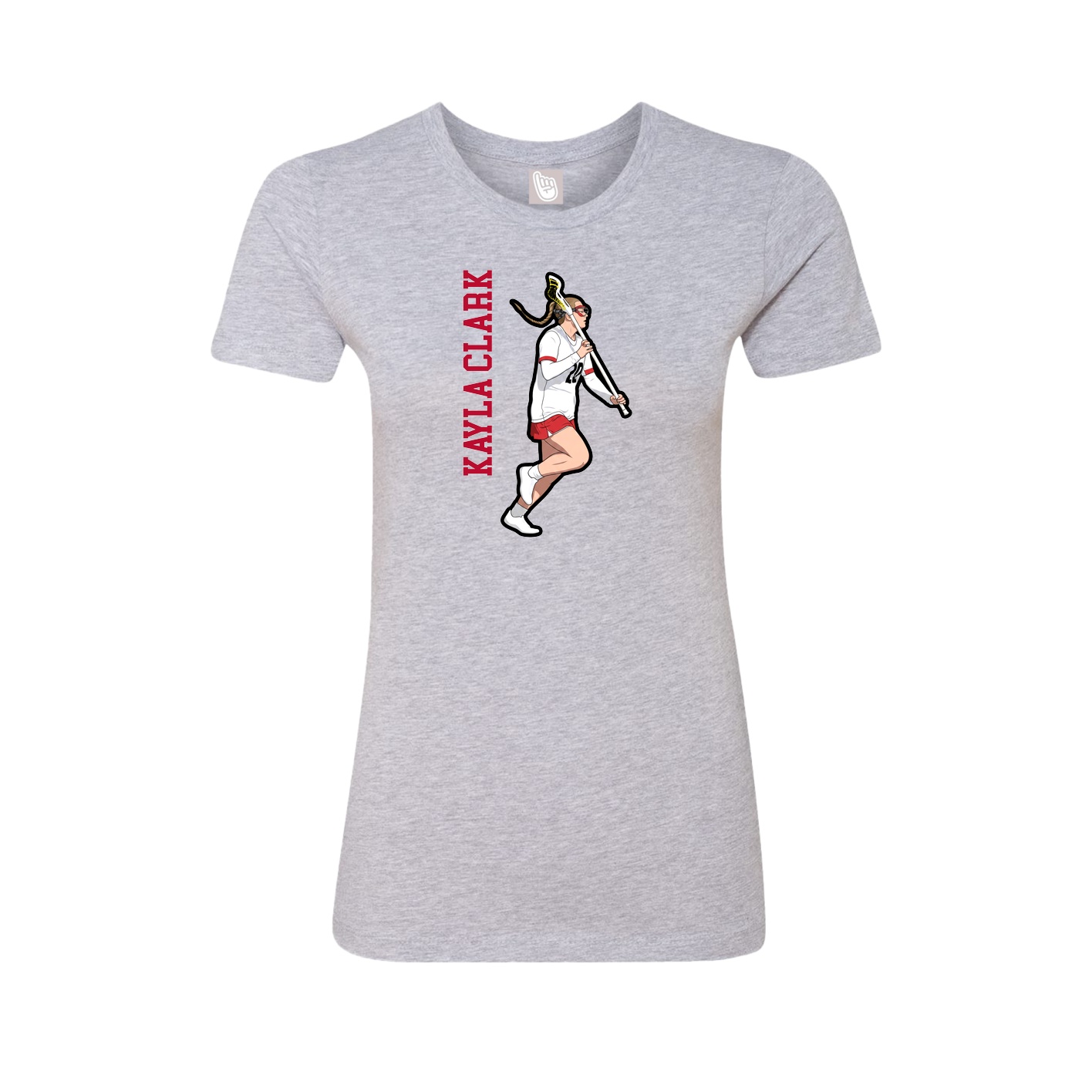 Womens Tee — Name Vertical in Grey