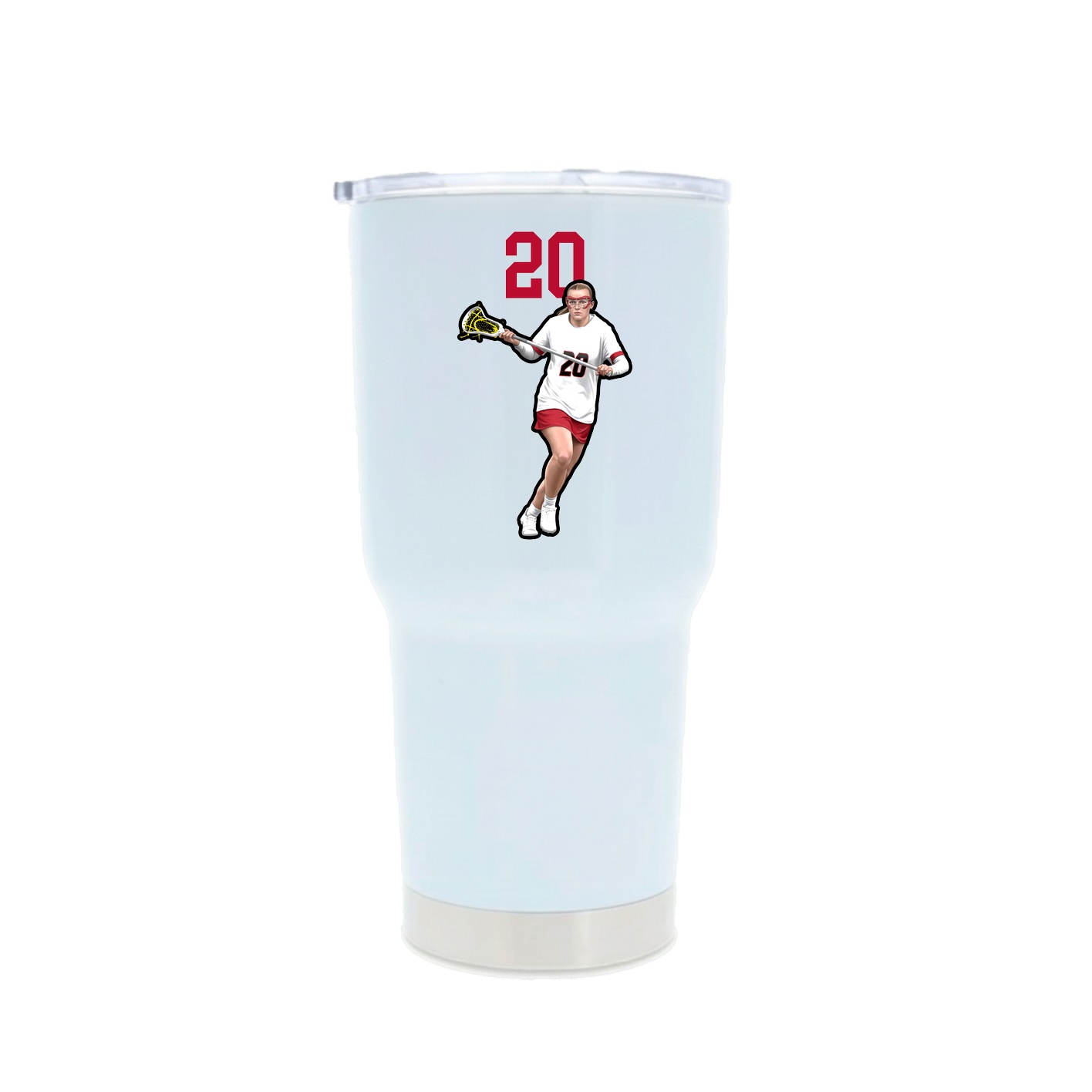 30oz Stainless Steel Tumbler — Number Top in White