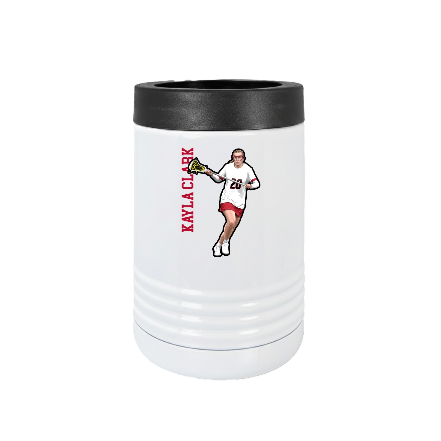 Beverage Holder — Name Vertical in White