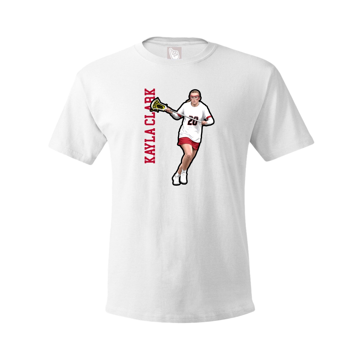 Youth Tee — Name Vertical in White