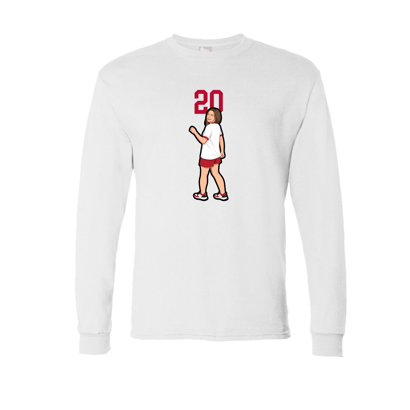 Long Sleeve Tee — Number Top in White