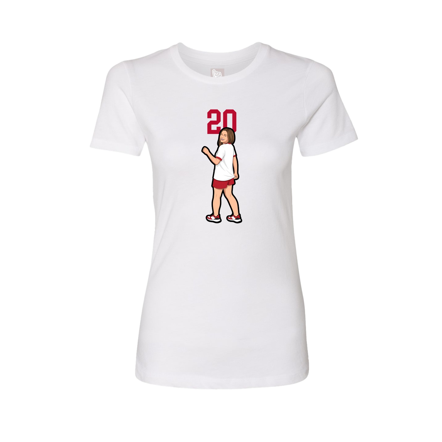 Womens Tee — Number Top in White