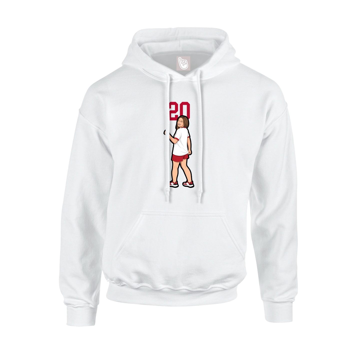 Youth Hoodie — Number Top in White