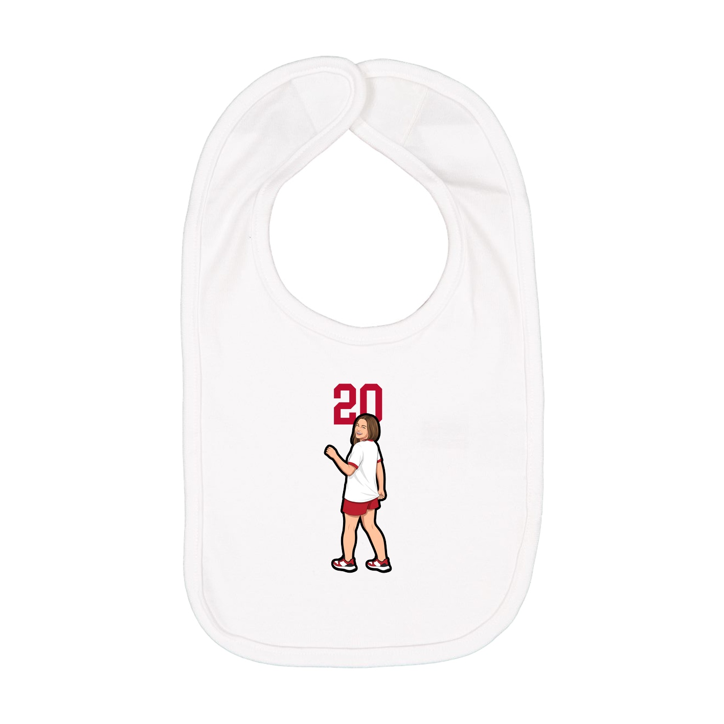 Infant Bib — Number Top in White