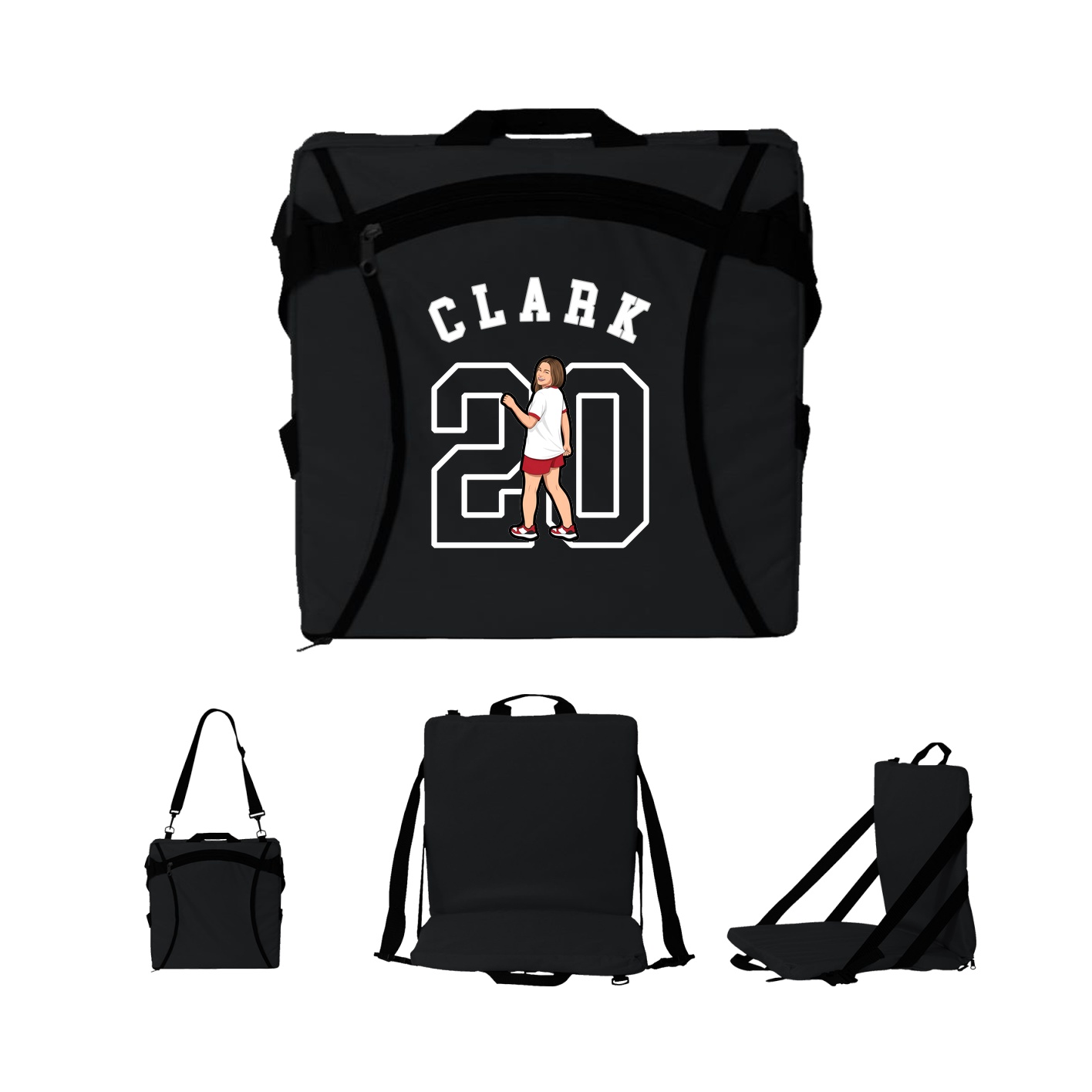 Folding Stadium Seat — Shirsey Arch in Black
