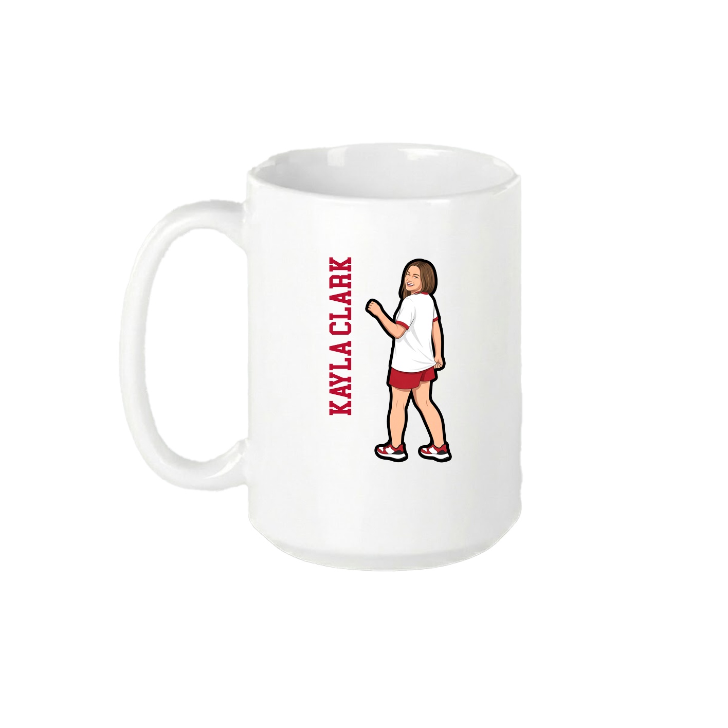 15oz Coffee Mug — Name Vertical in White