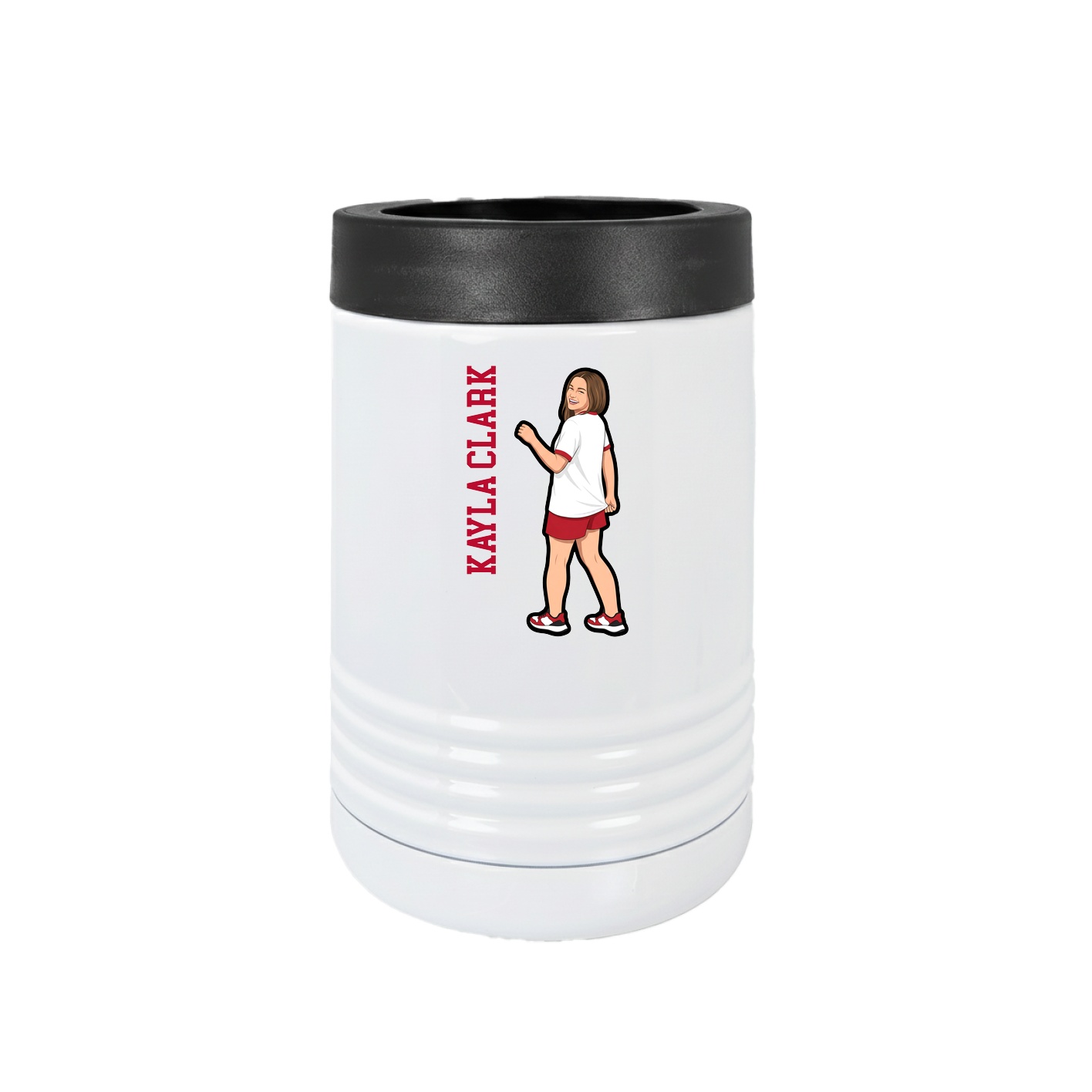 Beverage Holder — Name Vertical in White