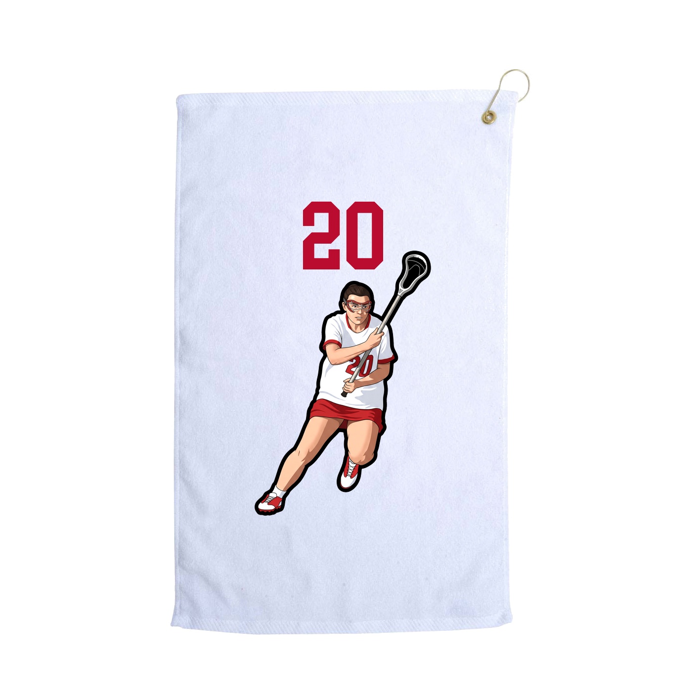 Golf Towel — Number Top in White