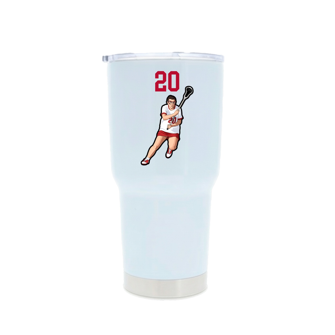 30oz Stainless Steel Tumbler — Number Top in White