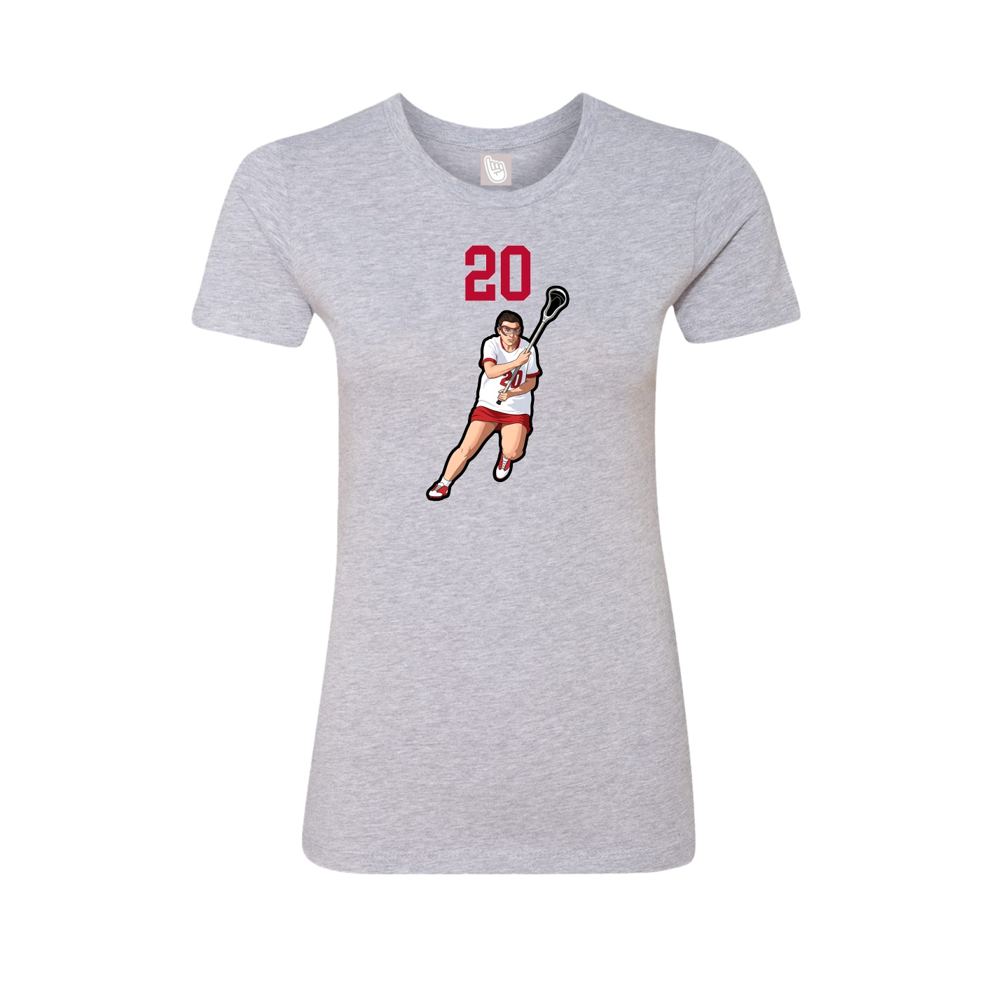 Fitted Women's Tee — Number Top in Grey