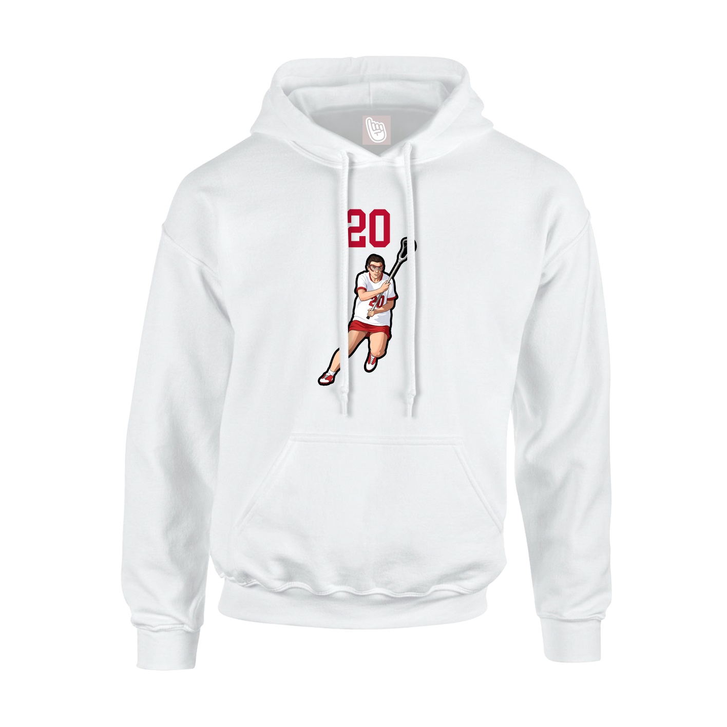 Youth Hoodie — Number Top in White