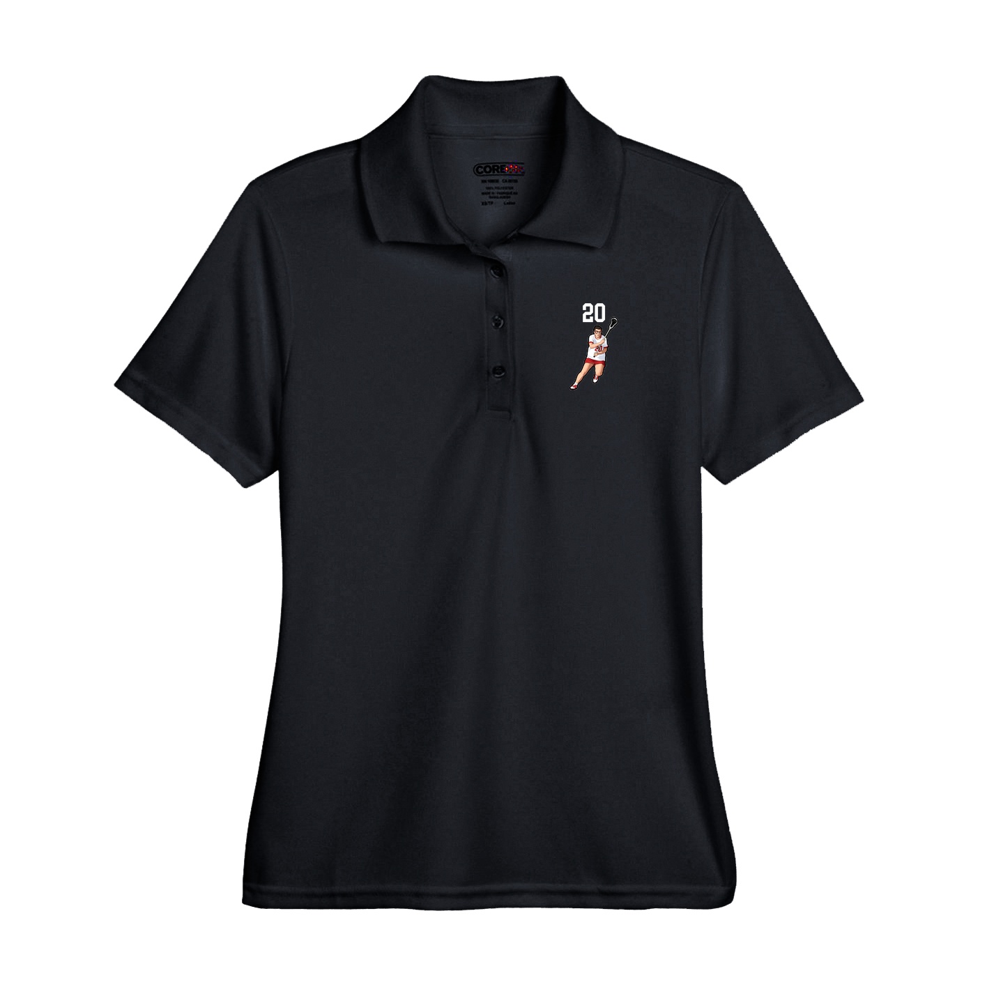 Performance Polo — Number Top in Black