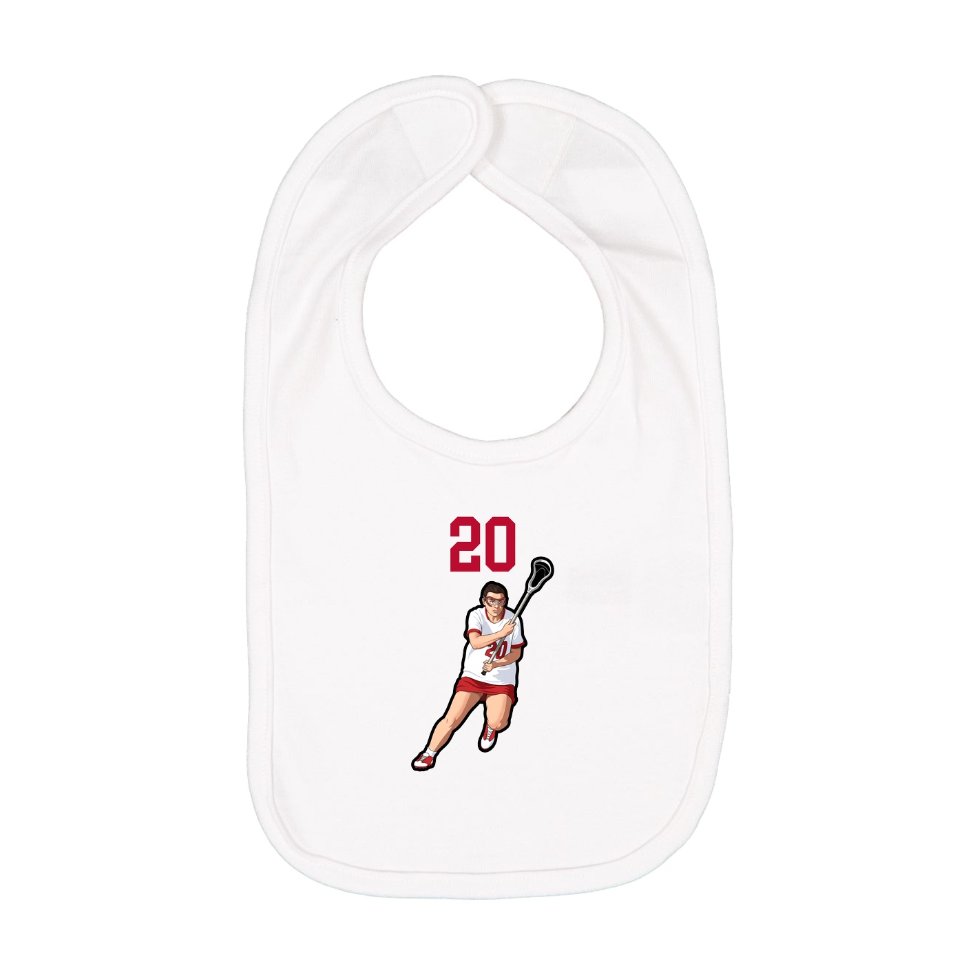 Infant Bib — Number Top in White