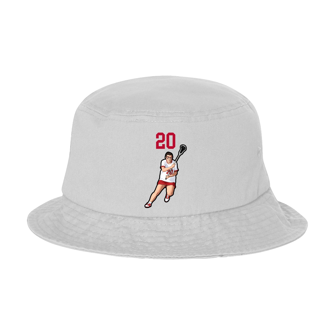 Bucket Cap — Number Top in White