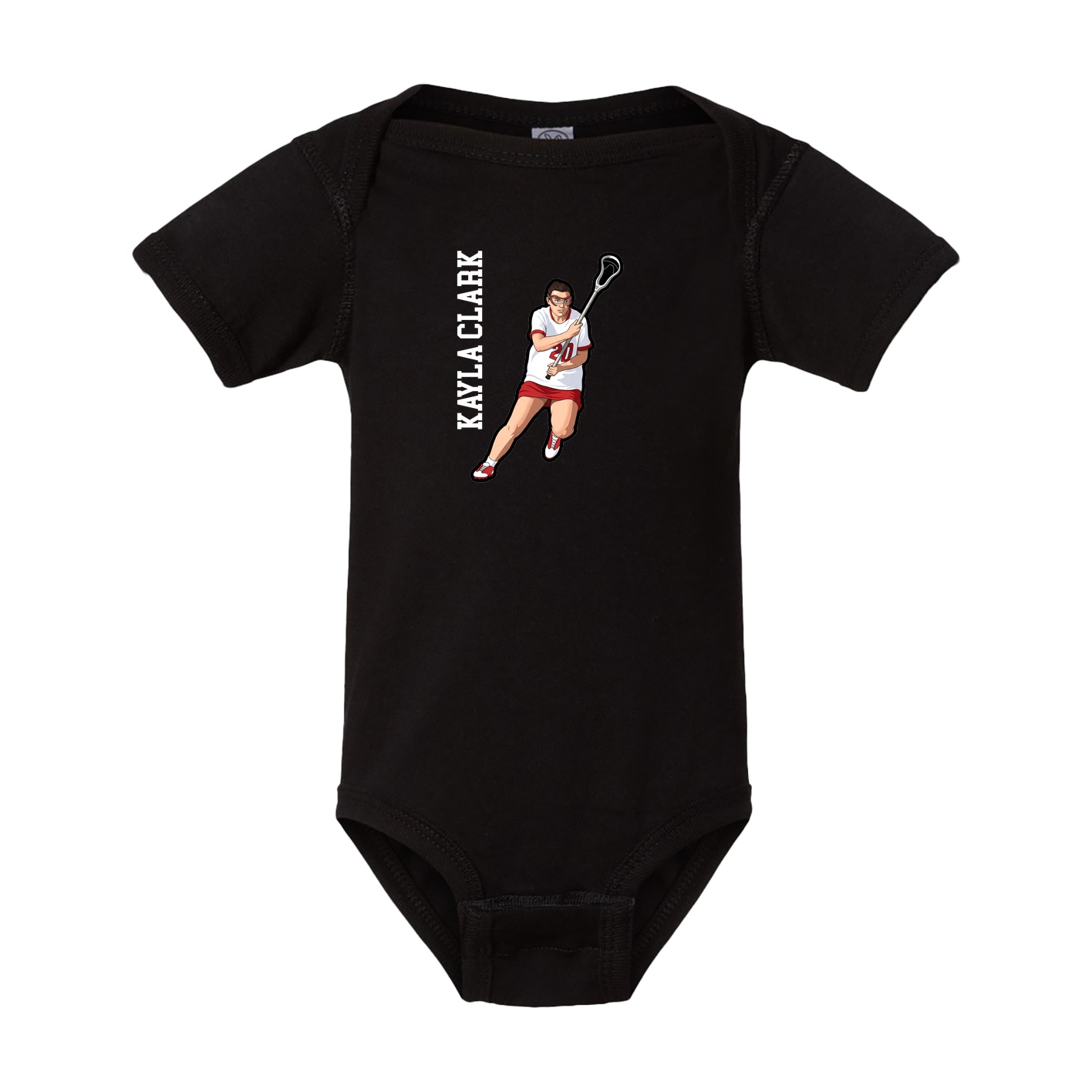 Baby Onesie — Name Vertical in Black