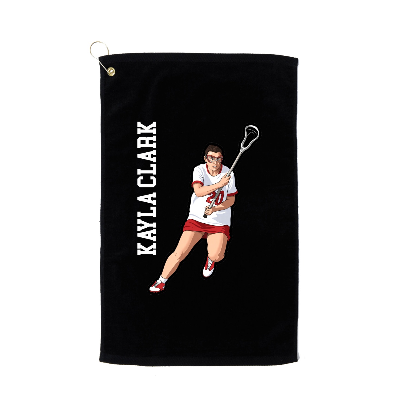 Golf Towel — Name Vertical in Black