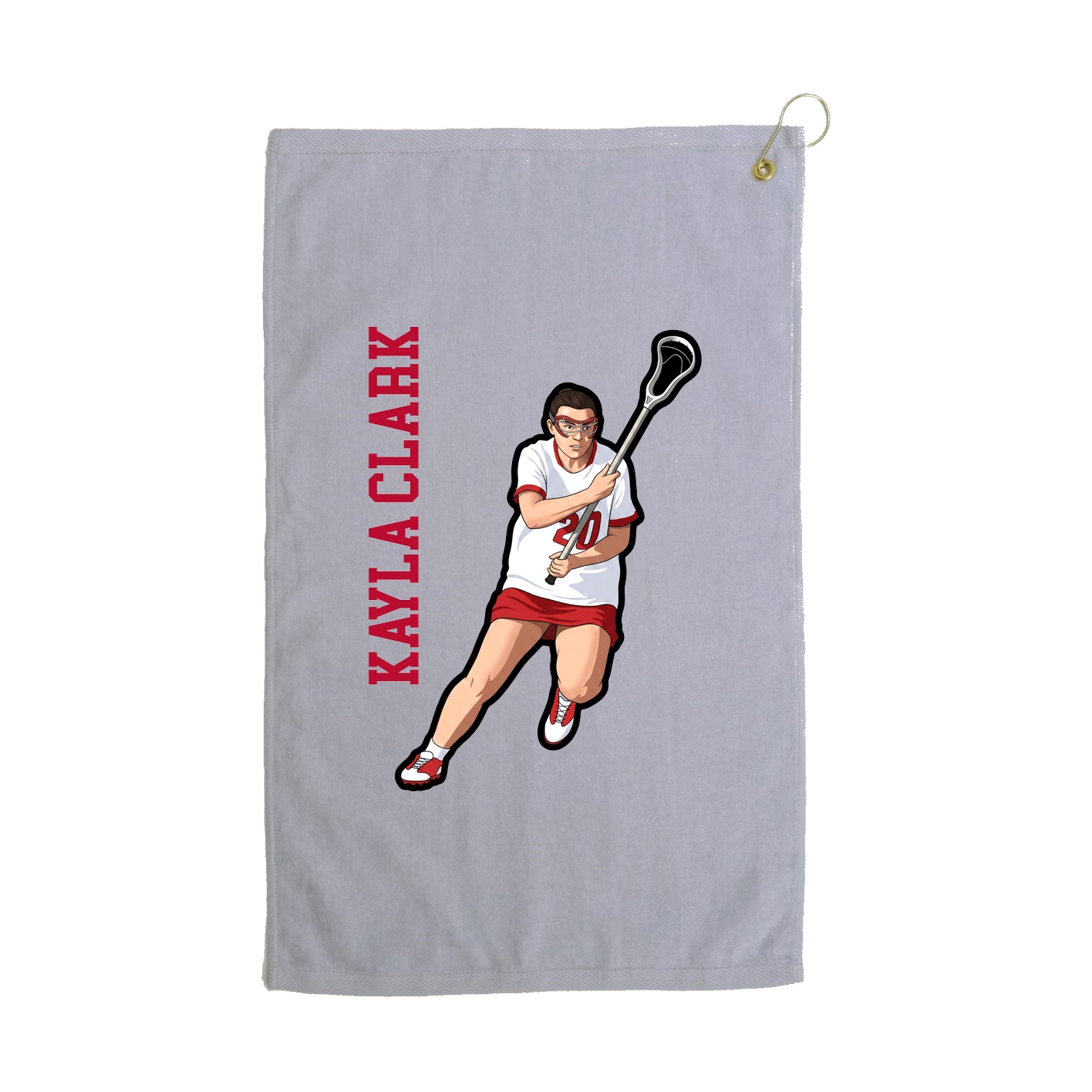 Golf Towel — Name Vertical in Grey