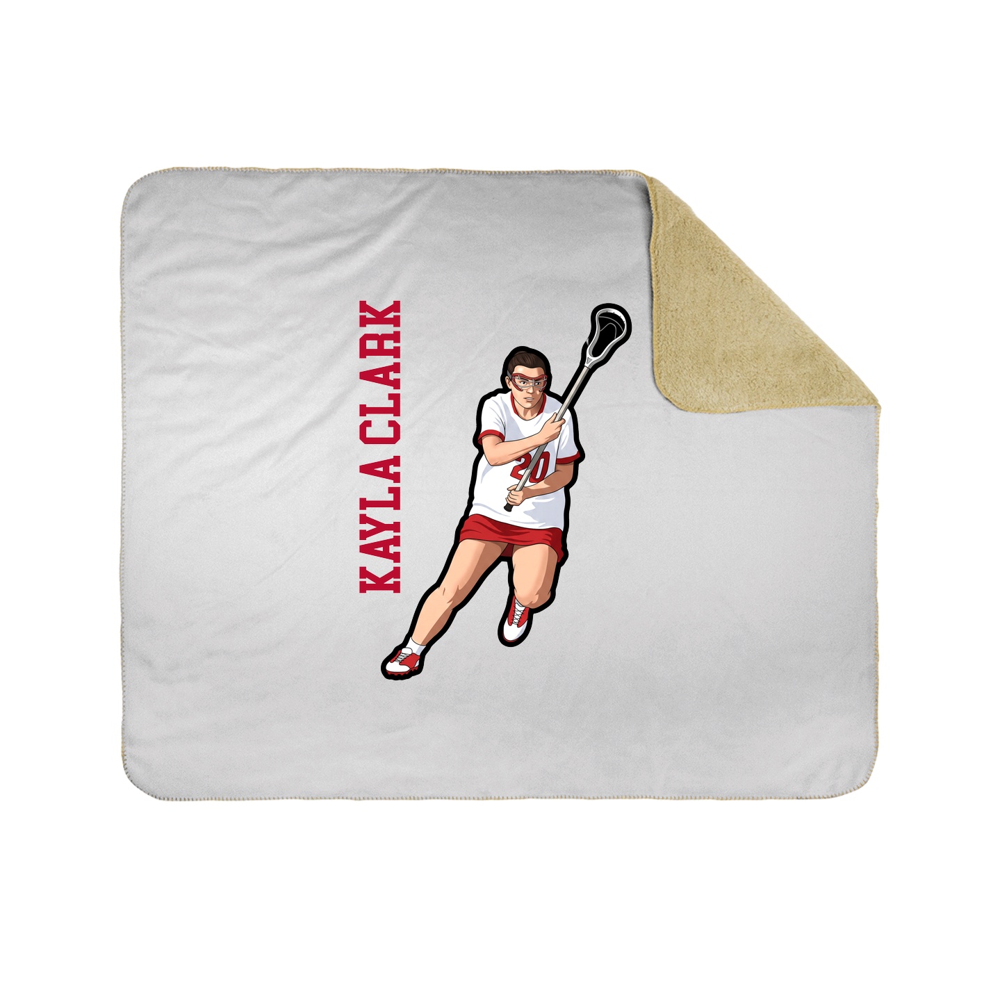 Throw Blanket — Name Vertical in White