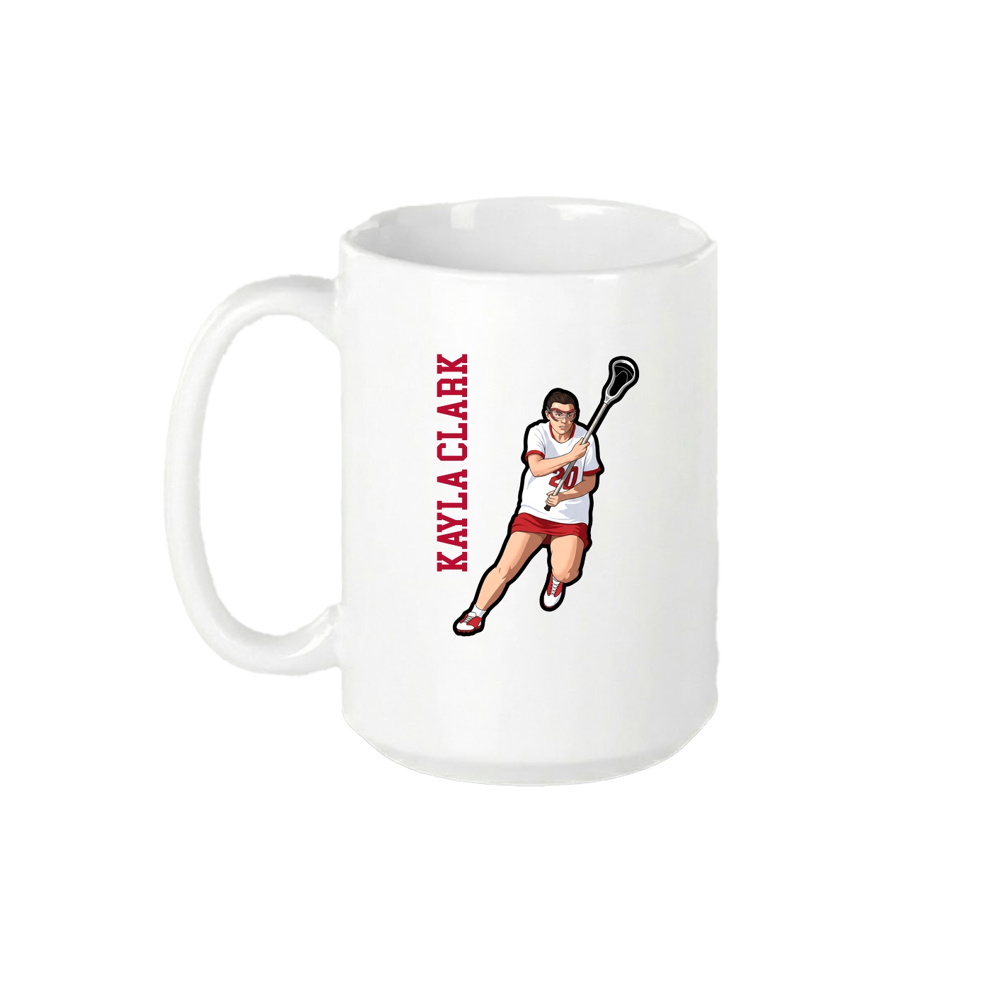 15oz Coffee Mug — Name Vertical in White