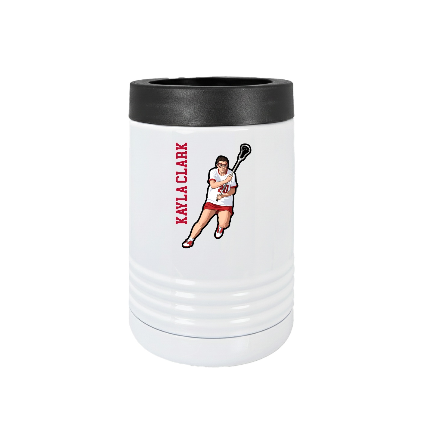 Beverage Holder — Name Vertical in White