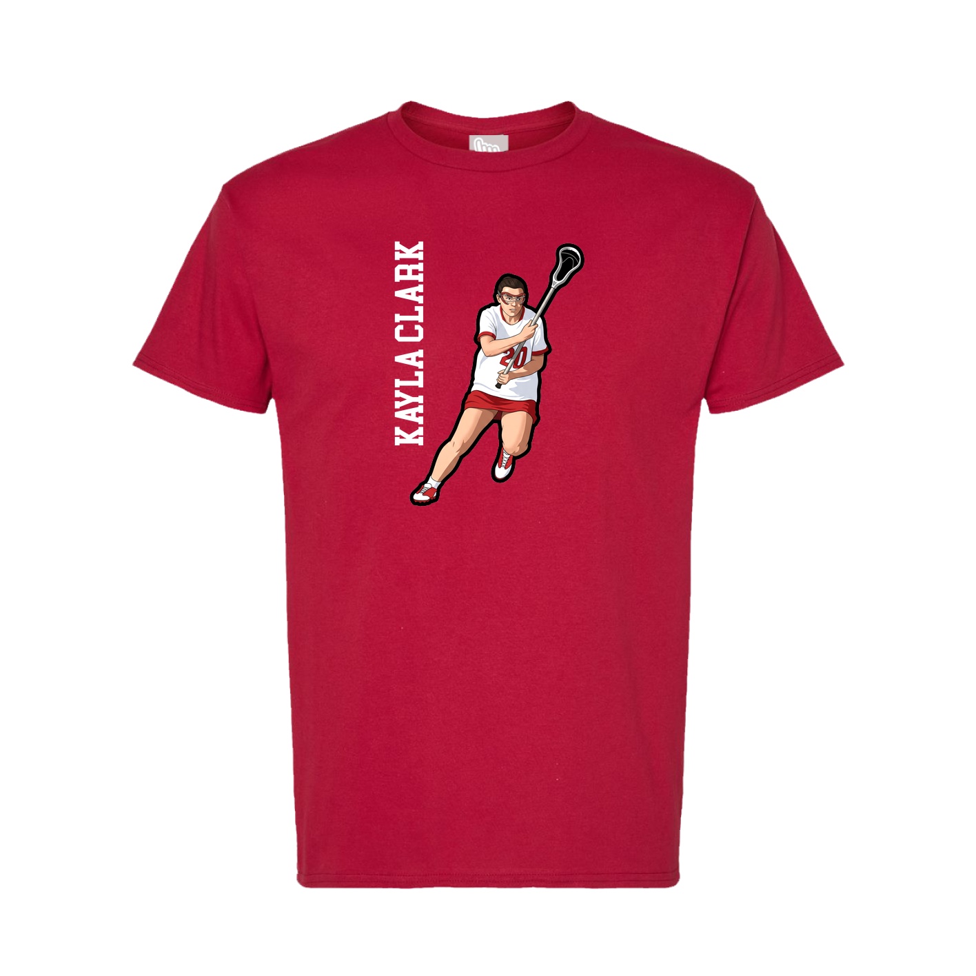 Tee — Name Vertical in Crimson