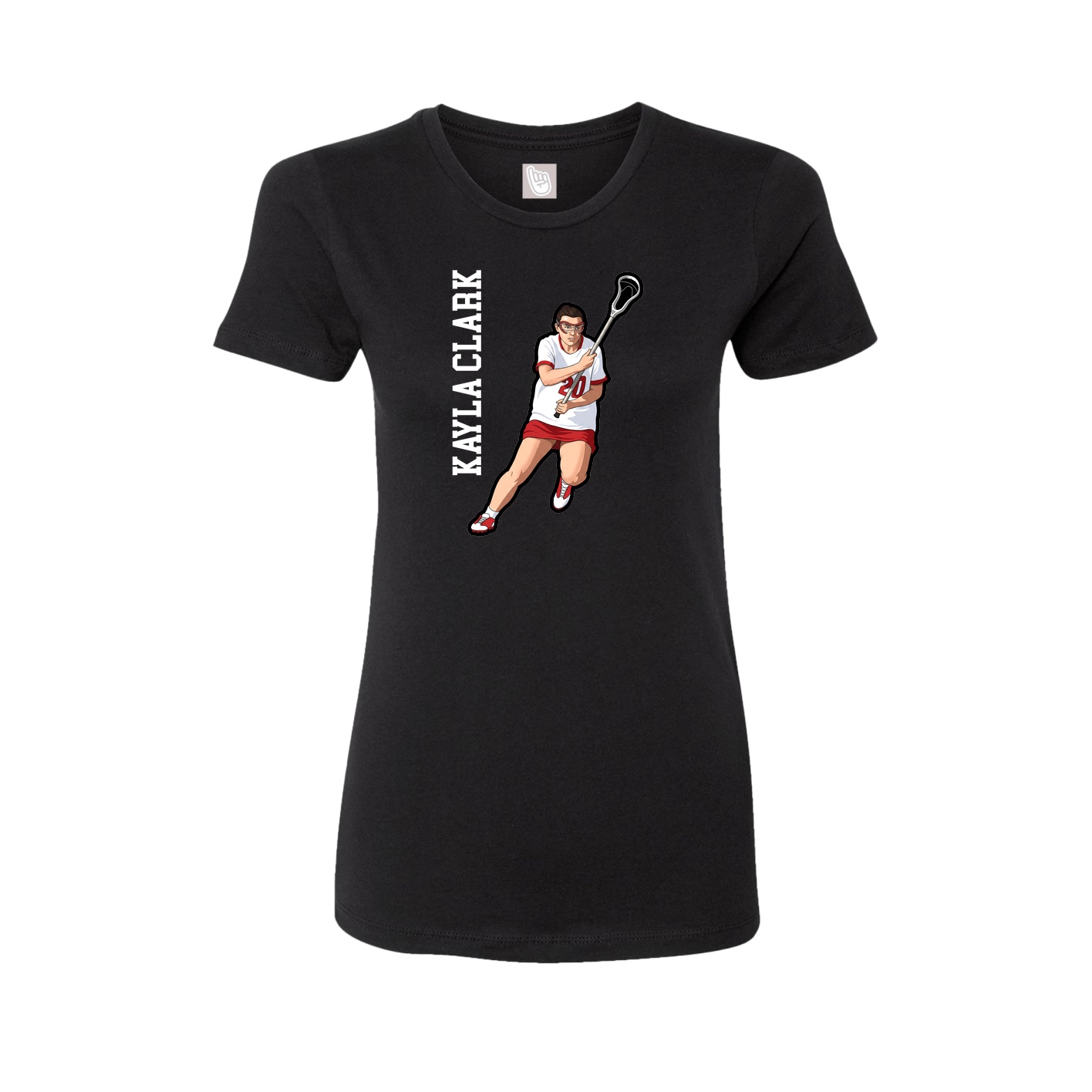 Womens Tee — Name Vertical in Black